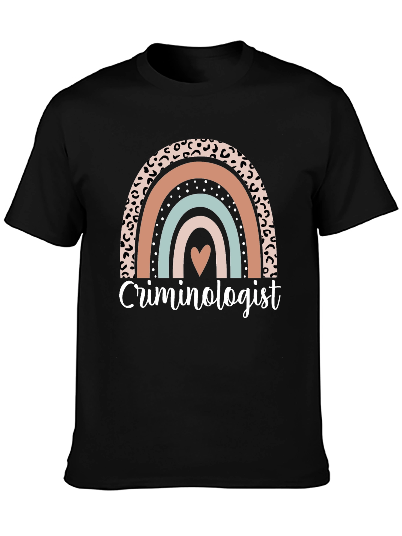 Black Criminologist Rainbow Graphic T-Shirt view 3