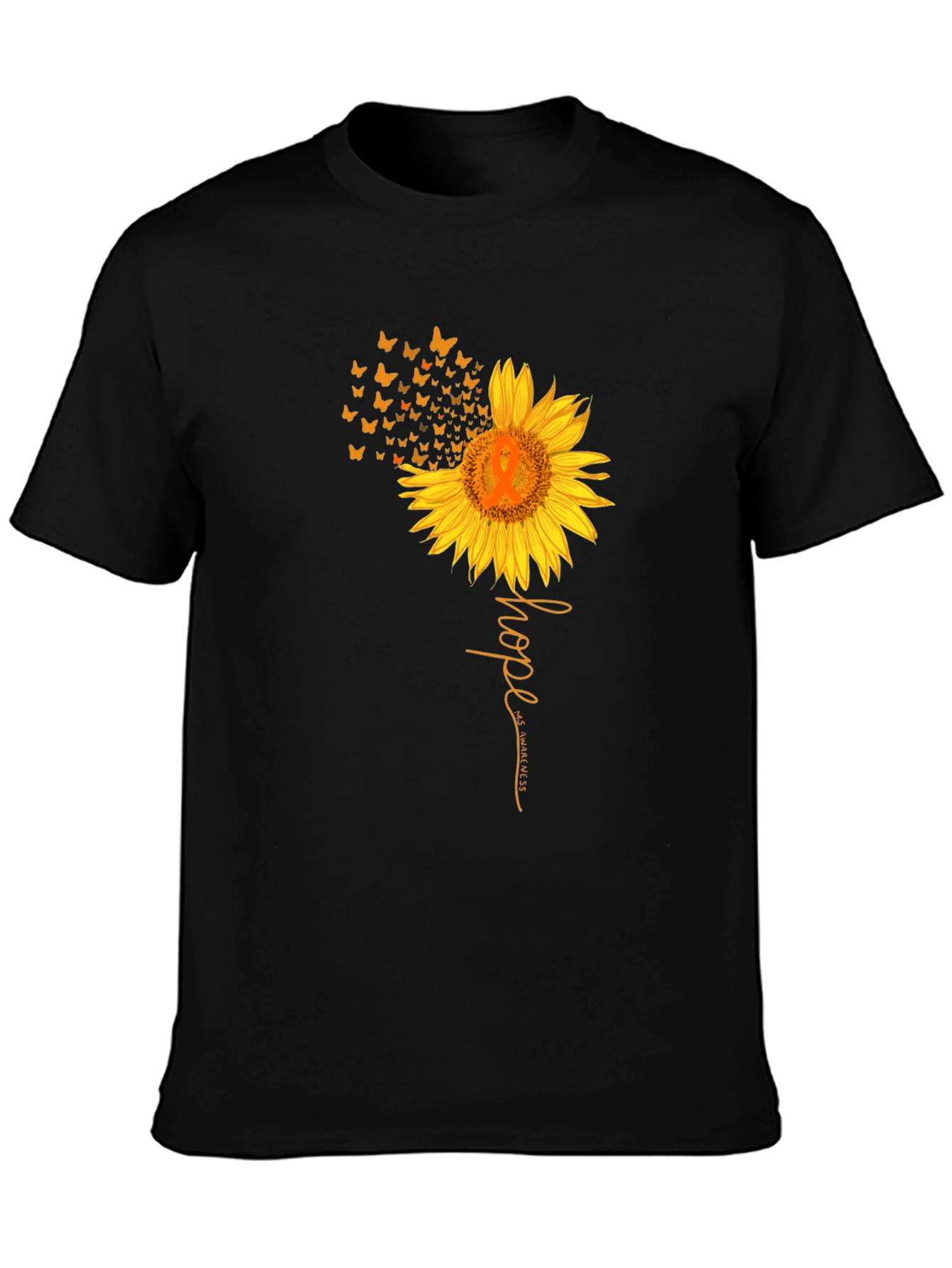 Black Hope Sunflower Awareness Graphic Tee view 3