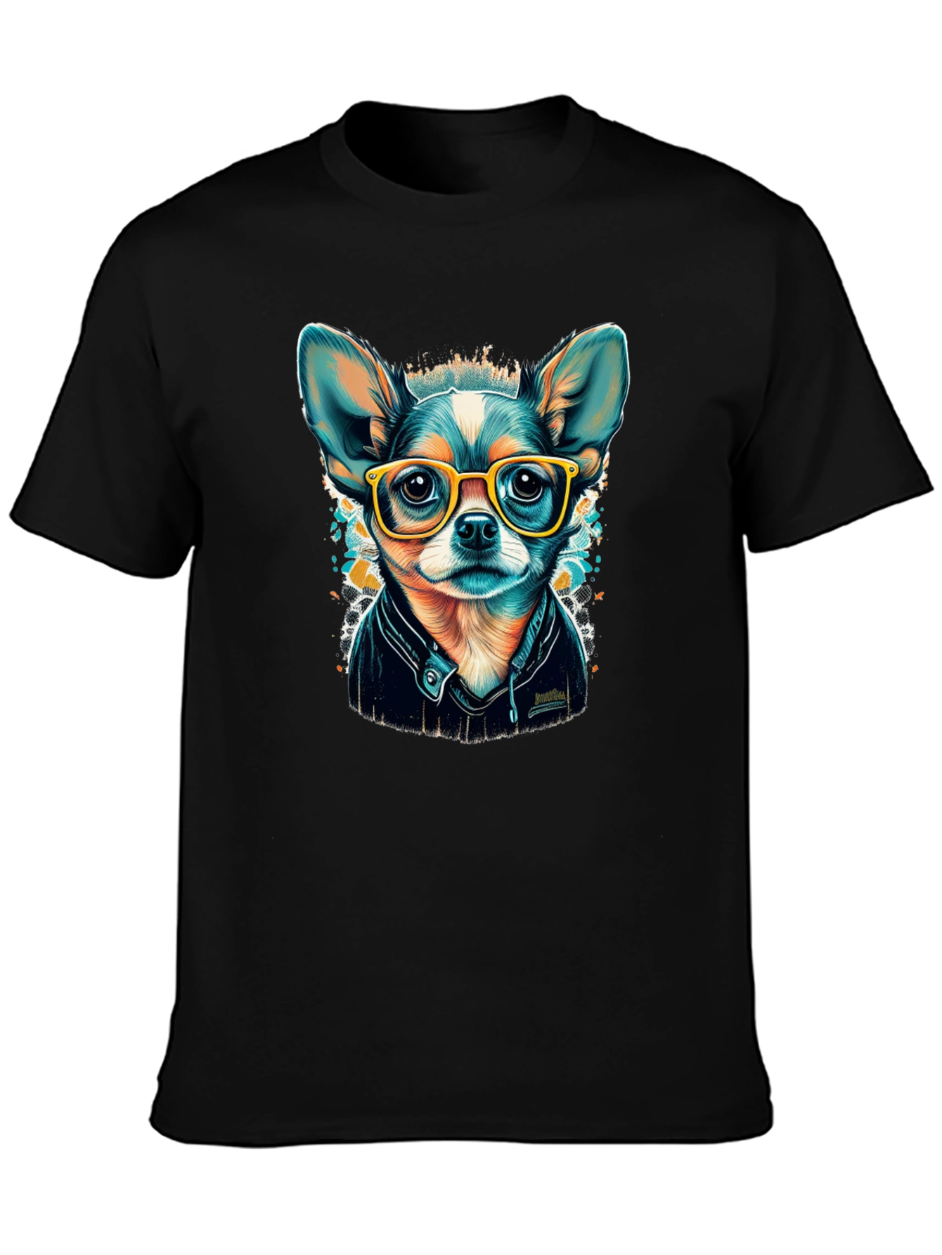 Black Cool Chihuahua T-Shirt view 3