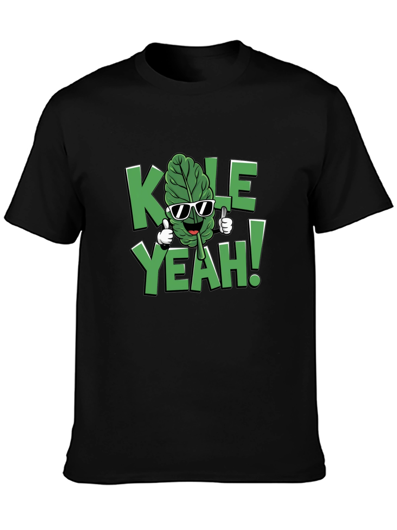 Black KALE YEAH! Graphic T-Shirt - Funny Vegan Tee view 3
