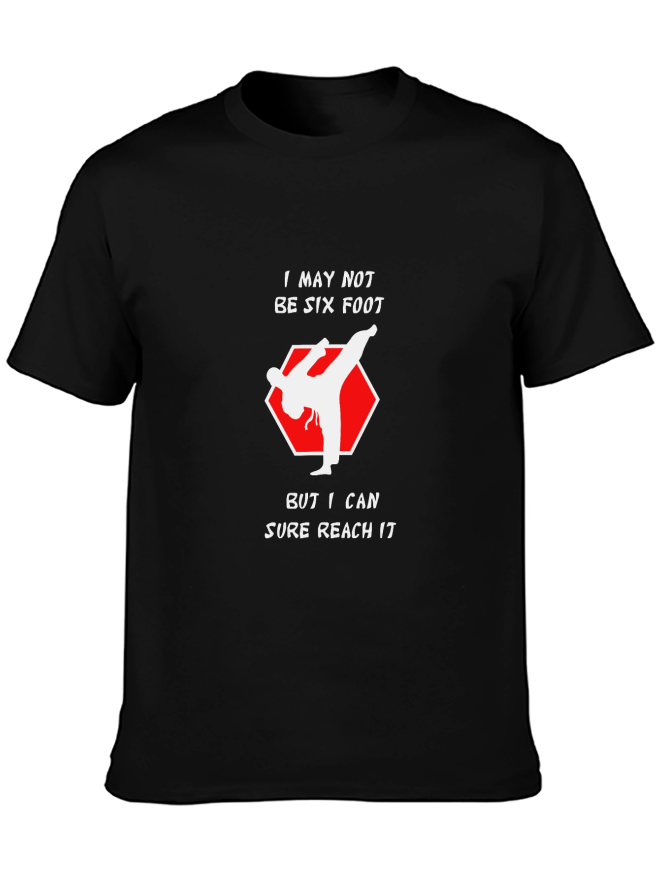 Black Reach It Funny Karate T-Shirt view 3
