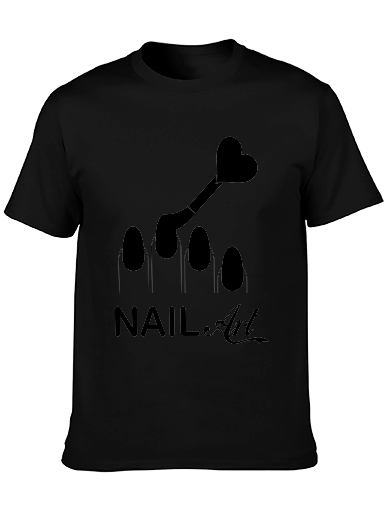 Black Nail Art T-Shirt - Unique Design for Beauty Lovers view 3