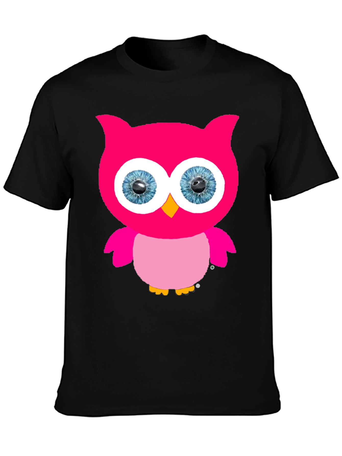 Black Owl Graphic Print Crew Neck T-Shirt view 3