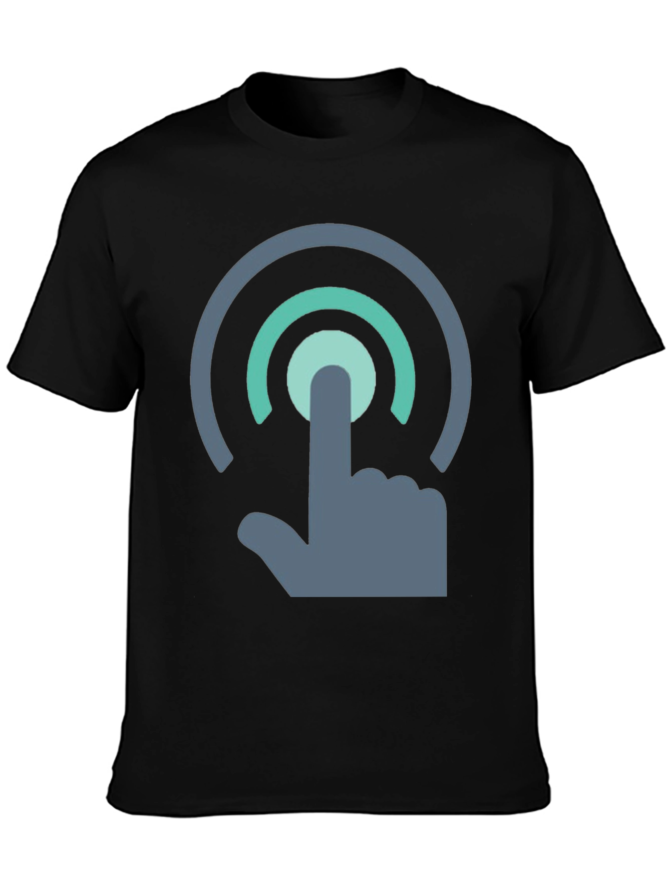 Black Touch Icon T-Shirt - Modern Graphic Tee view 3