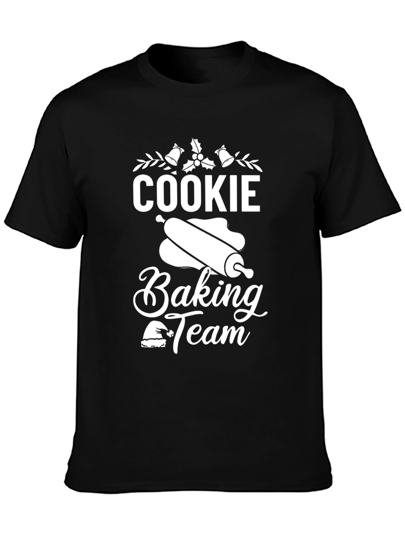 Black Cookie Baking Team Holiday T-Shirt view 3