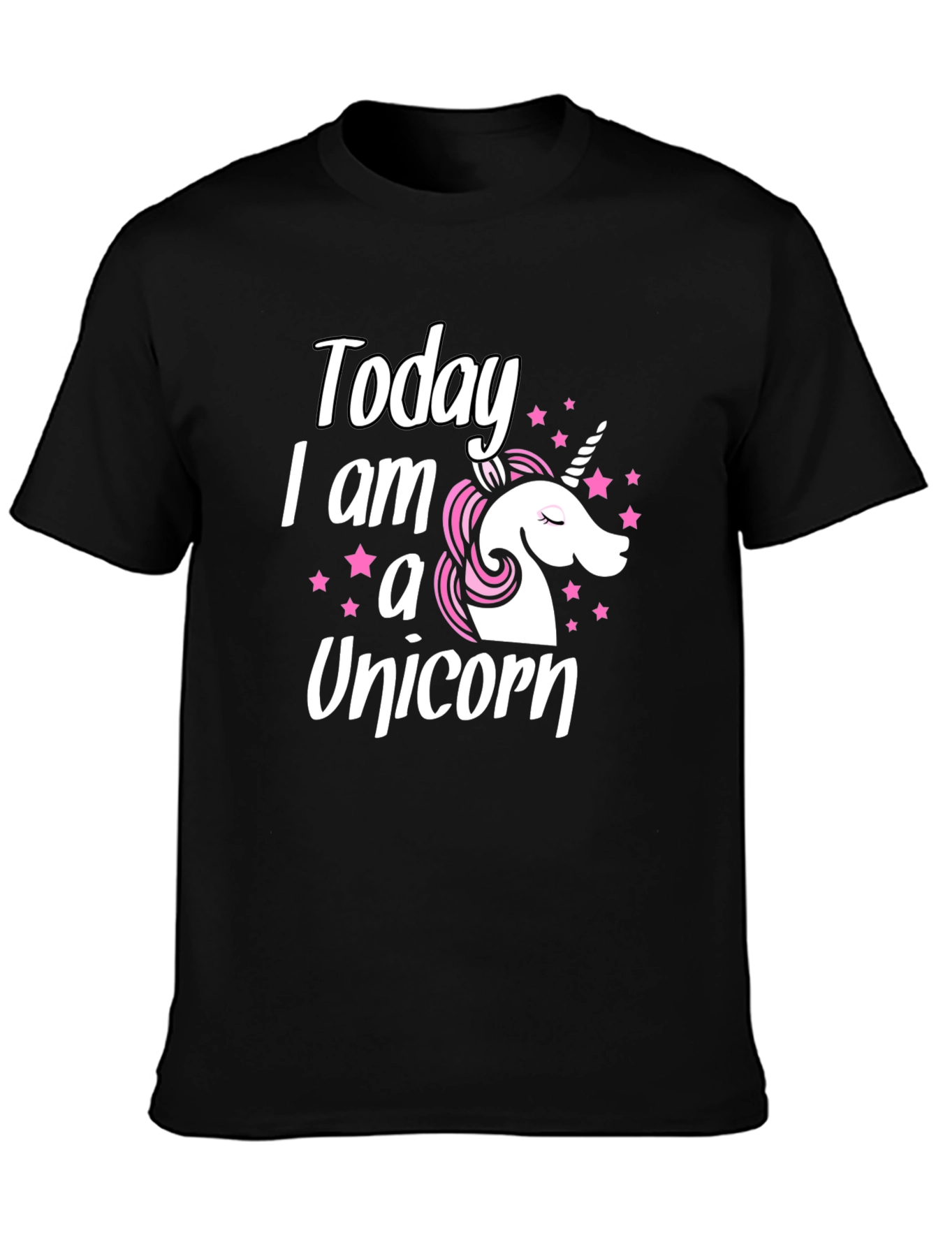 Black Today I am a Unicorn - Black Graphic Tee view 3