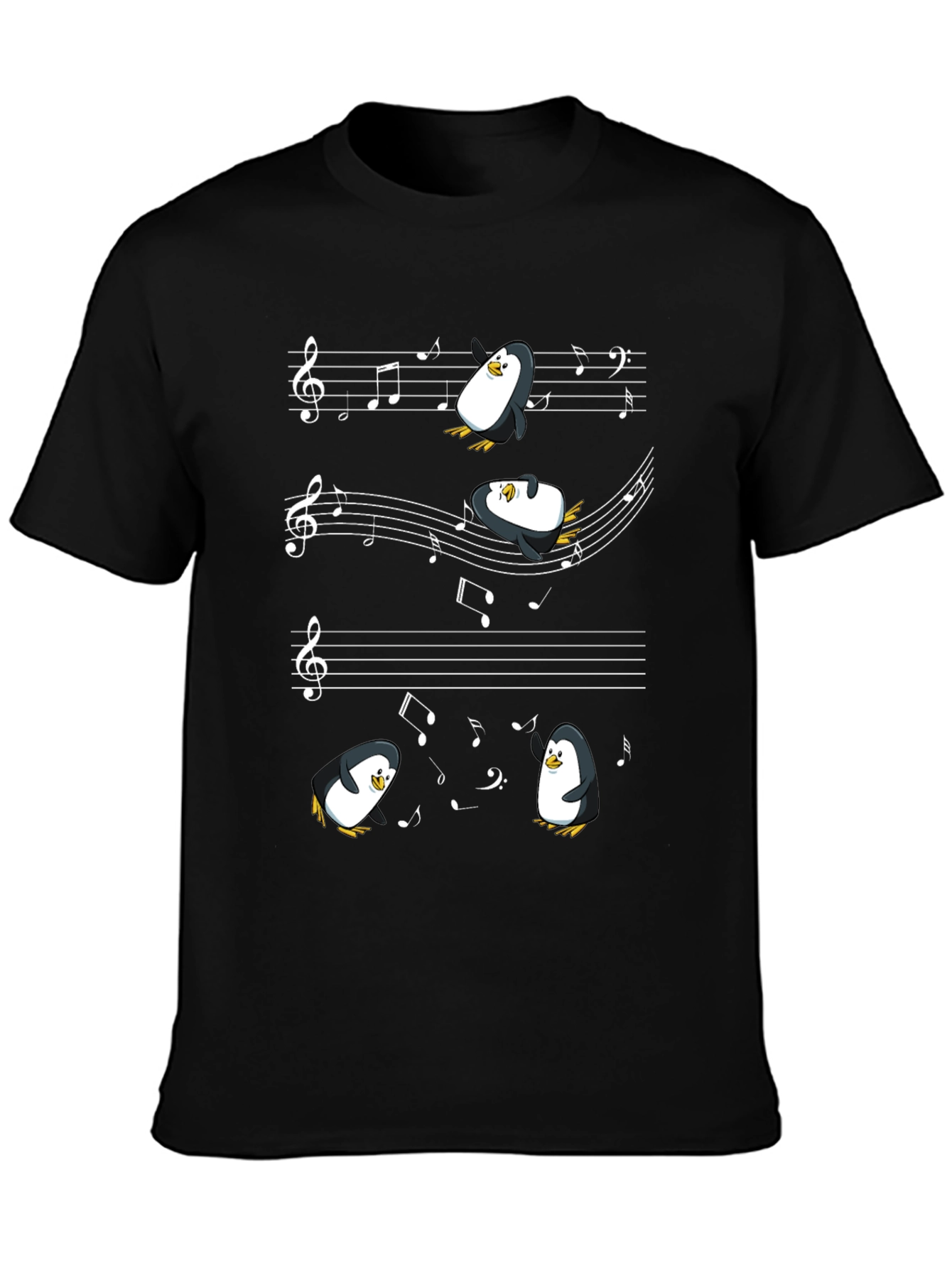 Black Musical Penguins T-Shirt view 3