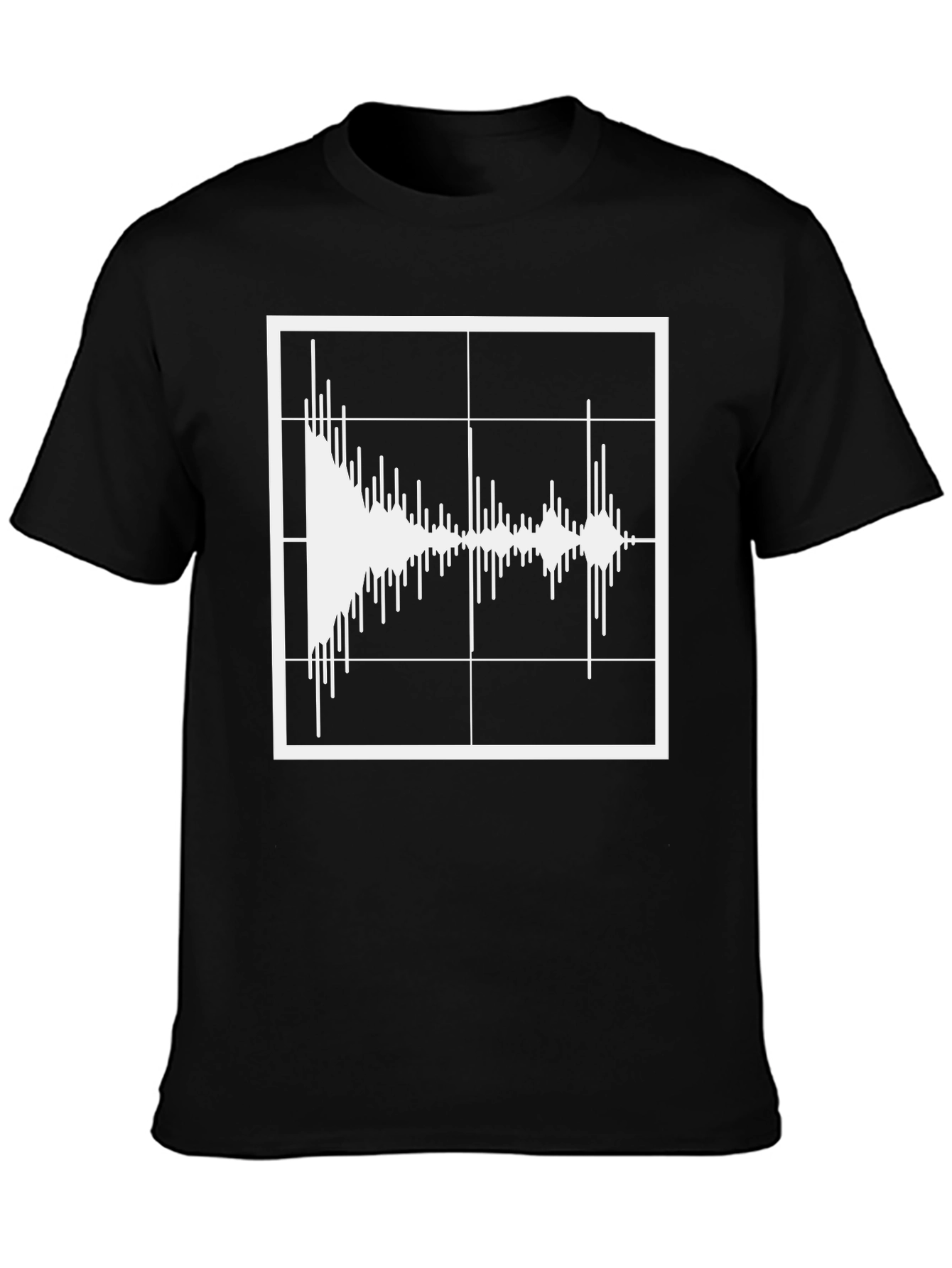 Black Sound Wave Graphic Tee - Modern Black T-Shirt view 3