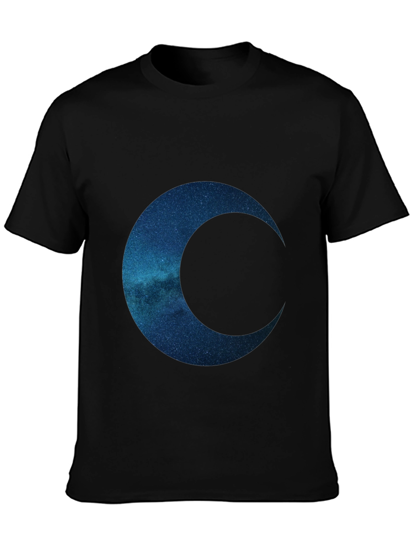 Black Celestial Crescent Graphic Tee - Premium Comfort view 3