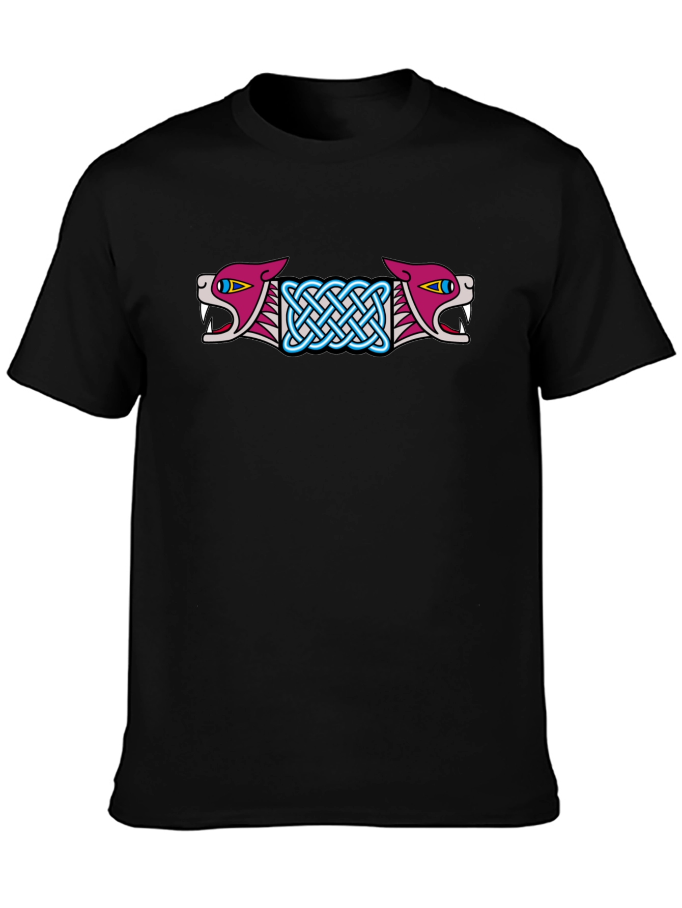 Black Celtic Wolf Knot Graphic Tee - Black view 3