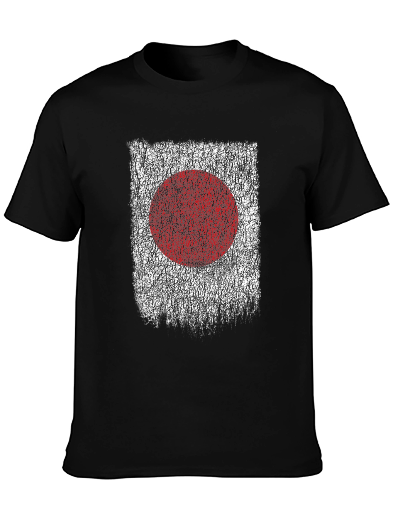 Black Japanese Flag Distressed T-Shirt Japan Patriotic Graphic Tee view 3