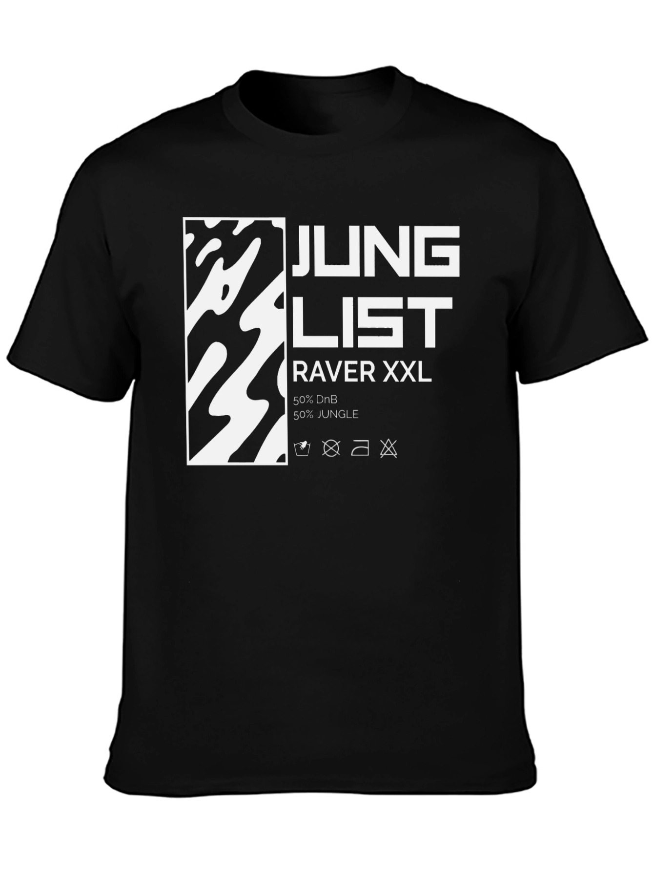 Black Junglist Raver XXL Black Graphic T-Shirt view 3