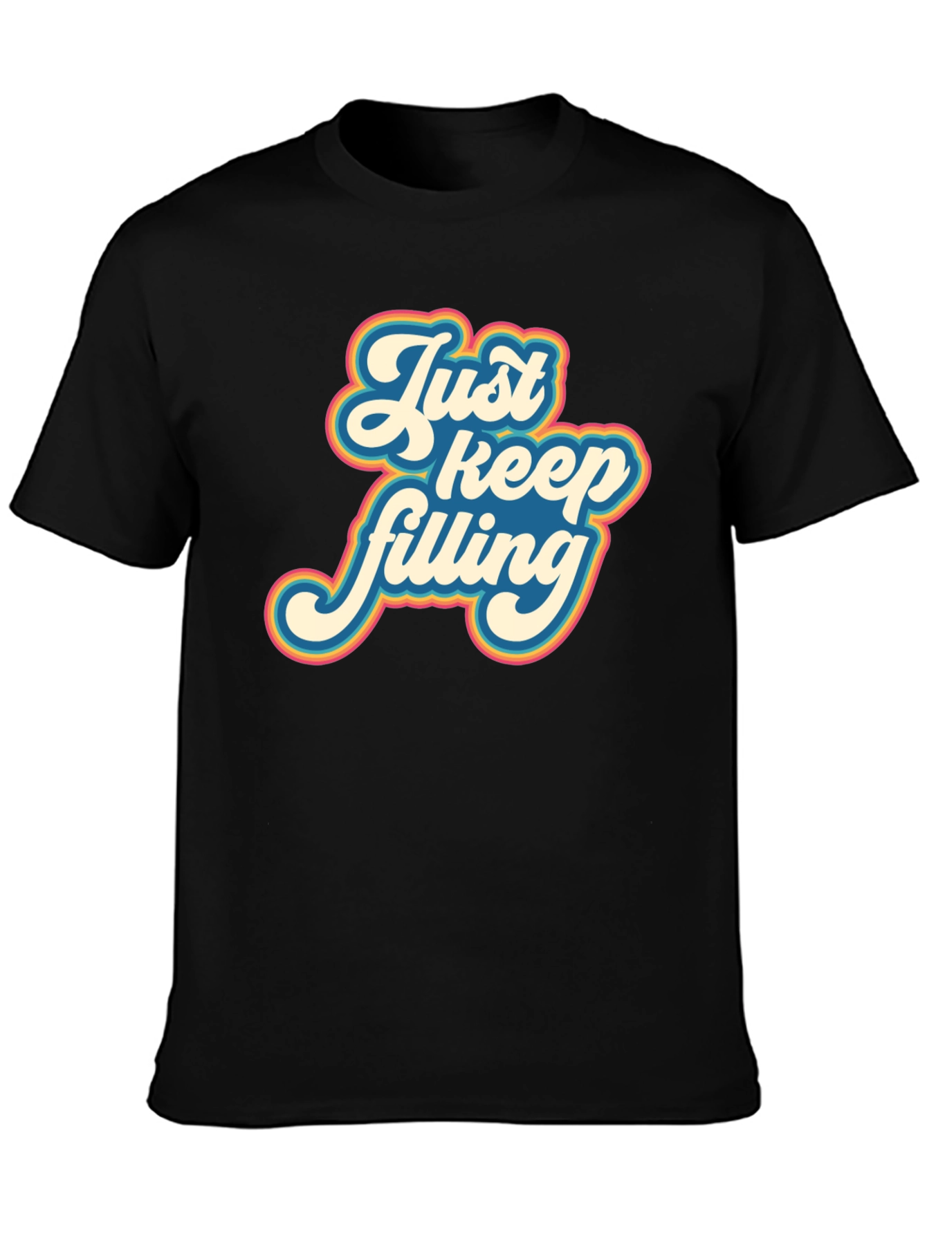 Black Retro 'Just Keep Filling' Graphic T-Shirt view 3