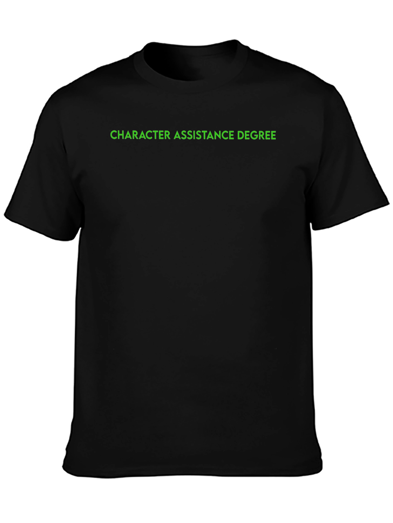 Black Character Assistance Degree Black T-Shirt view 3