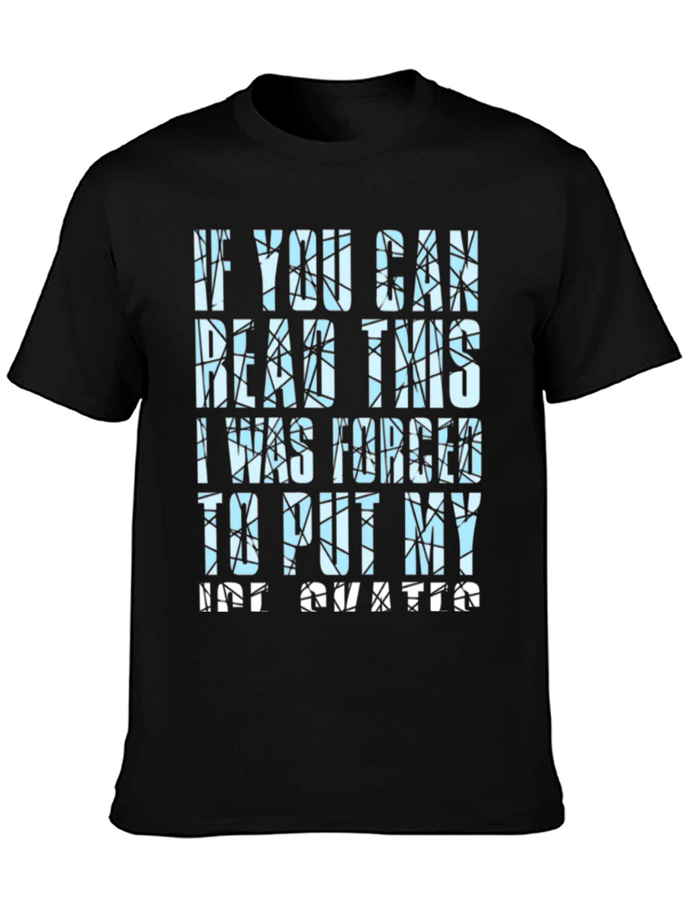 Black Funny Men's Black Graphic Tee - If You Can Read This view 3