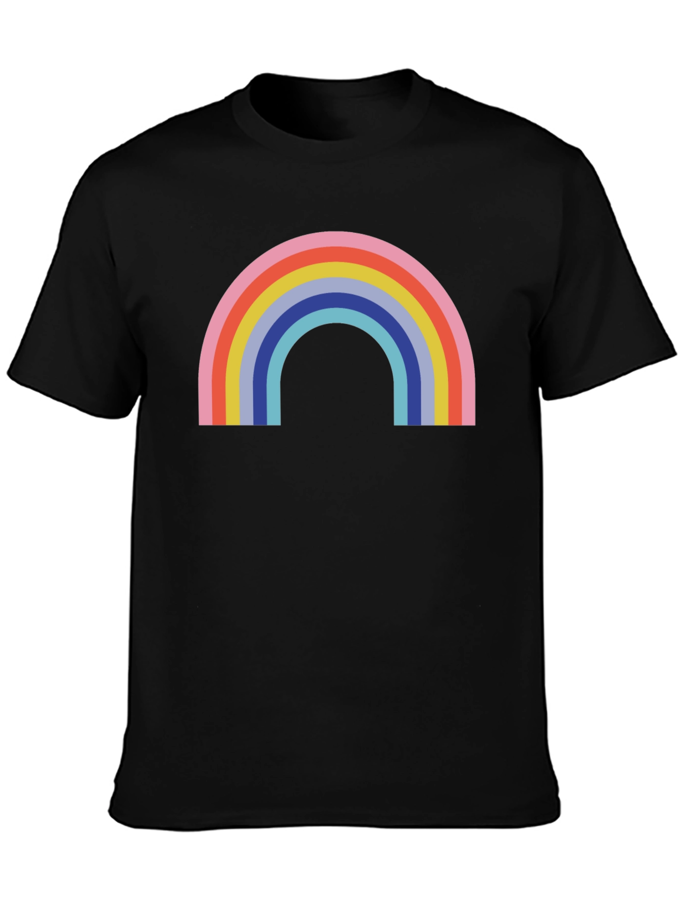 Black Retro Rainbow Graphic Tee - Classic Comfort view 3