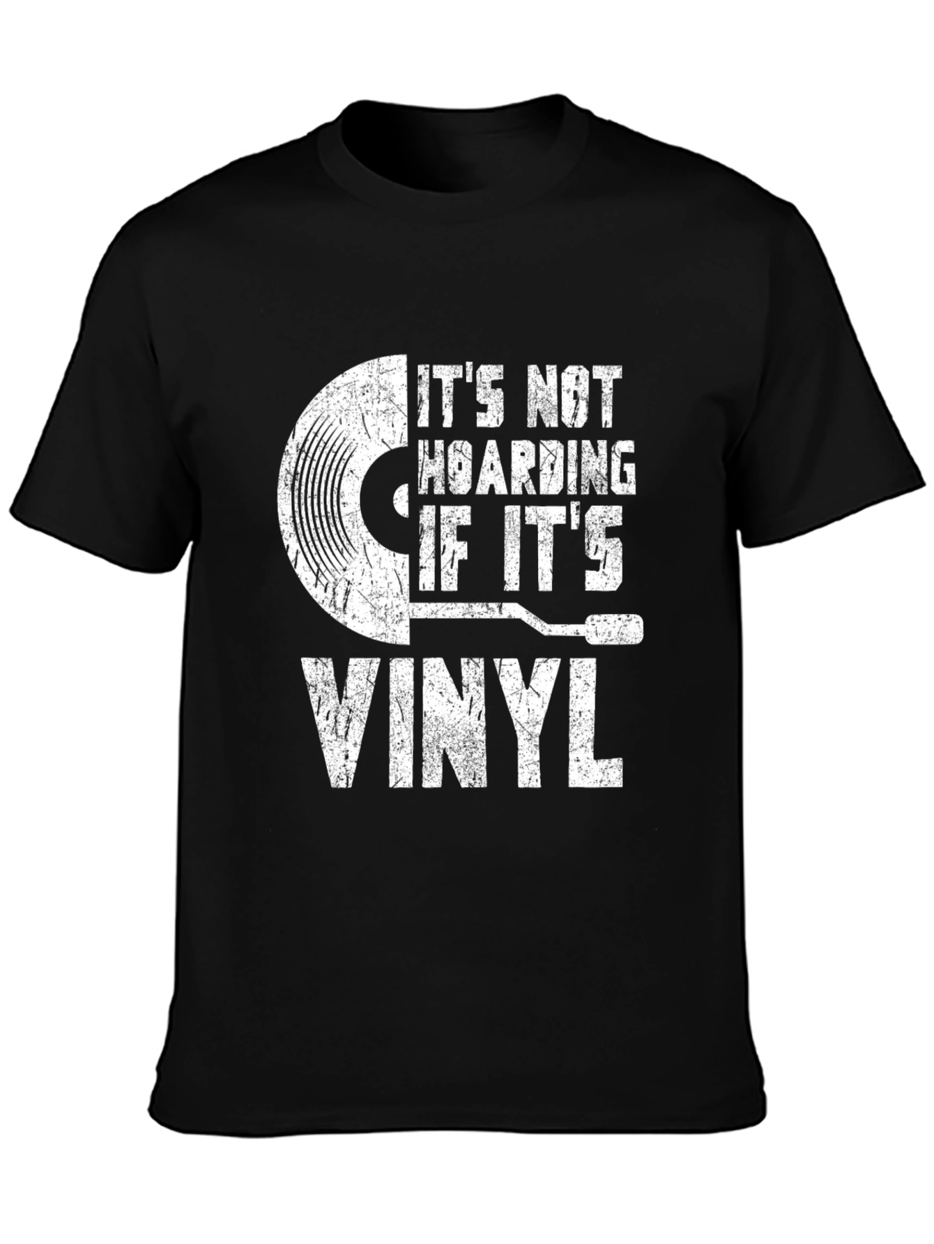 Black Vinyl Record Collector T-Shirt - It's Not Hoarding! view 3