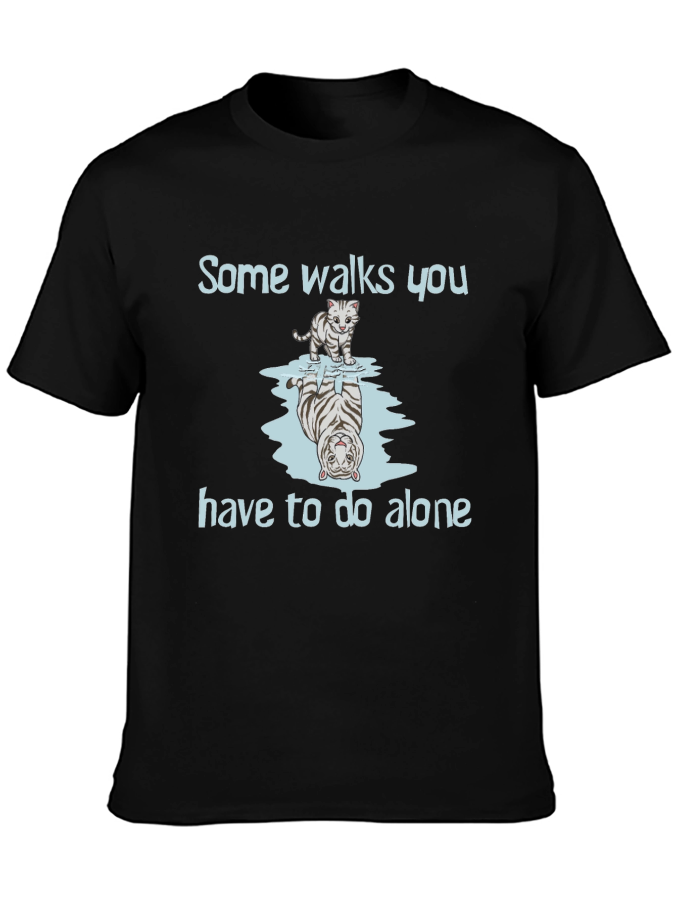 Black Tiger Reflection Graphic Tee - Some Walks You Have to Do Alone view 3