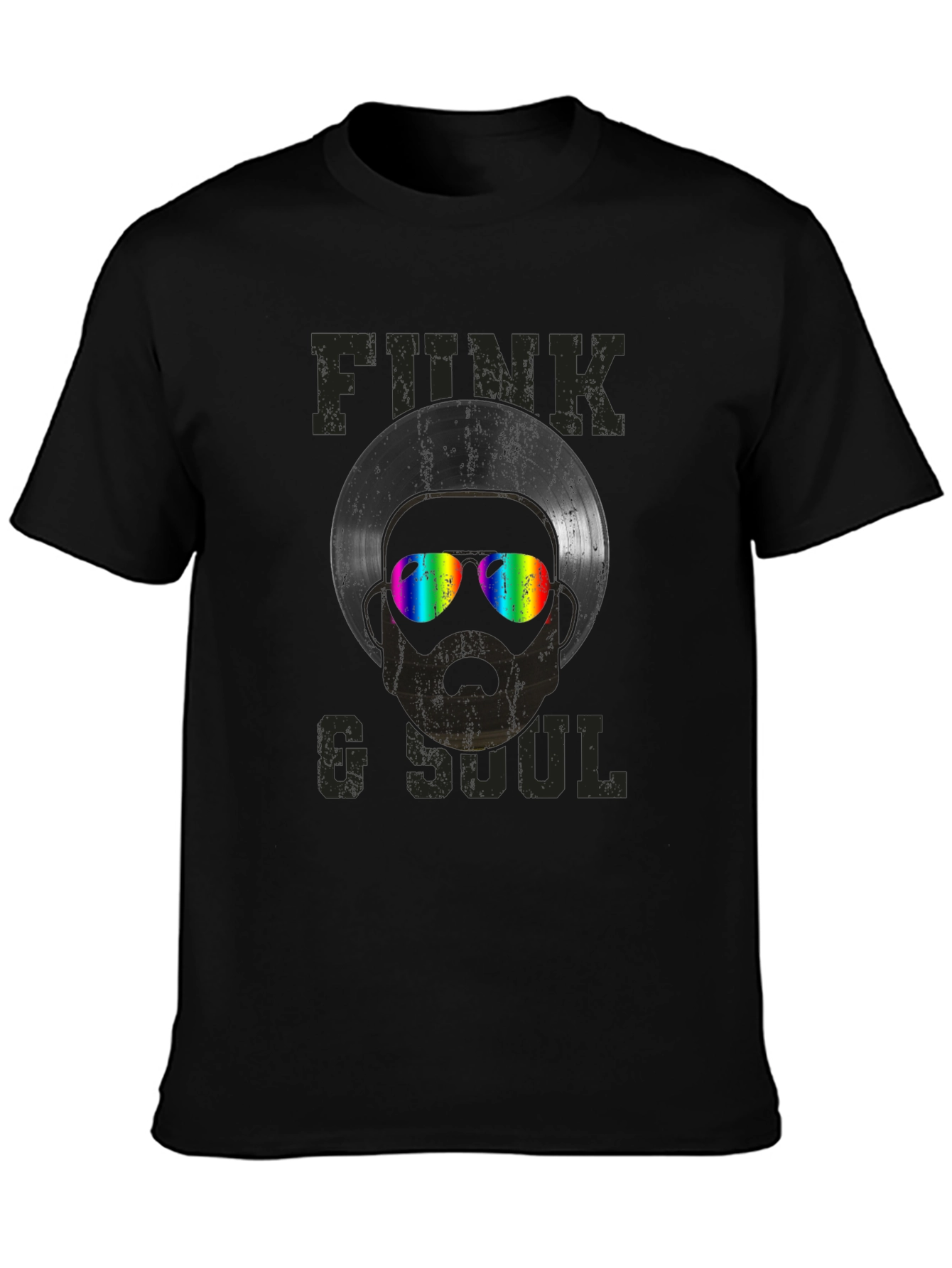 Black Funk & Soul Record Head Graphic Tee view 3
