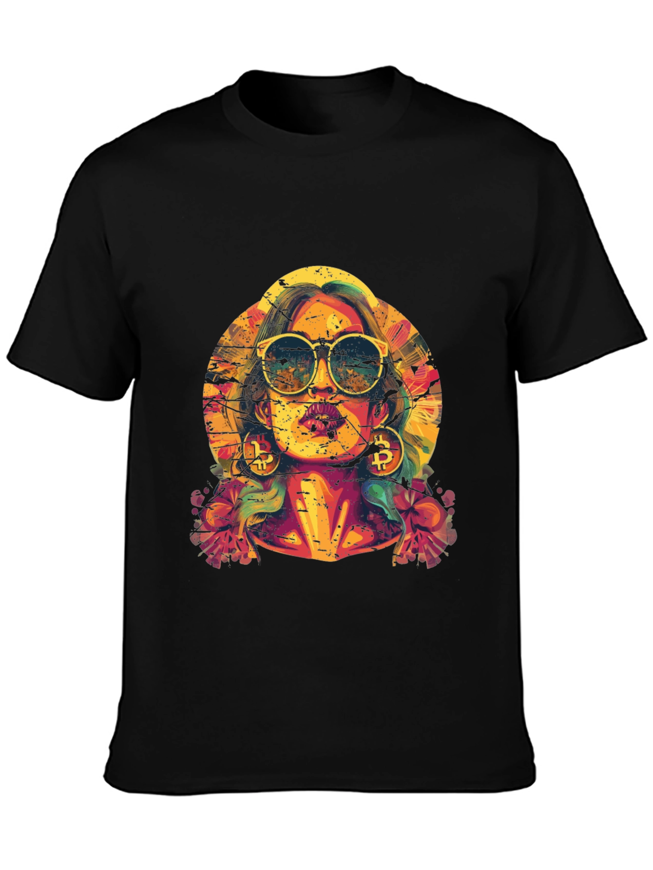 Black Bitcoin Babe Graphic Tee - Crypto Fashion view 3