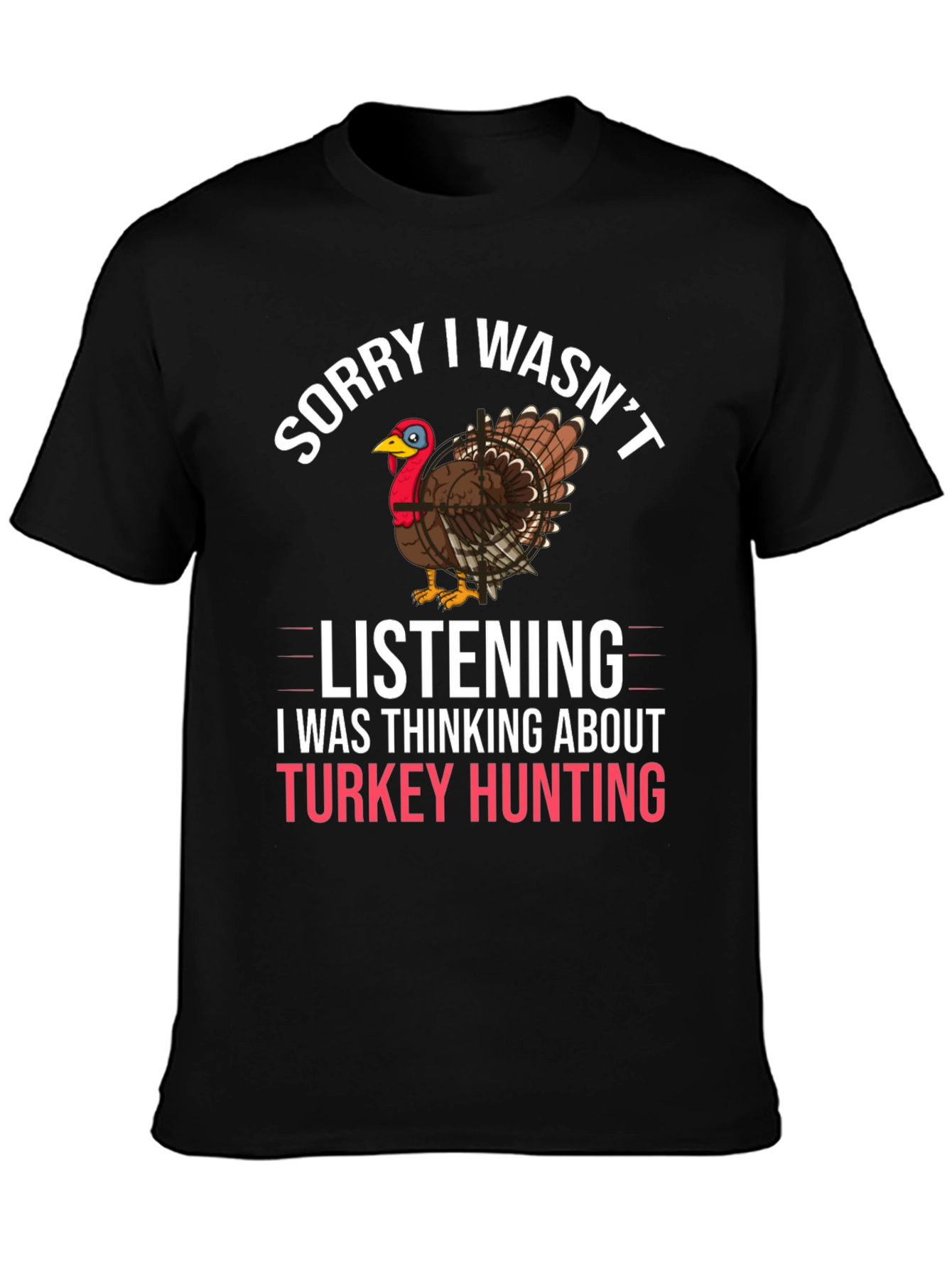 Black Turkey Hunting Graphic T-Shirt view 3