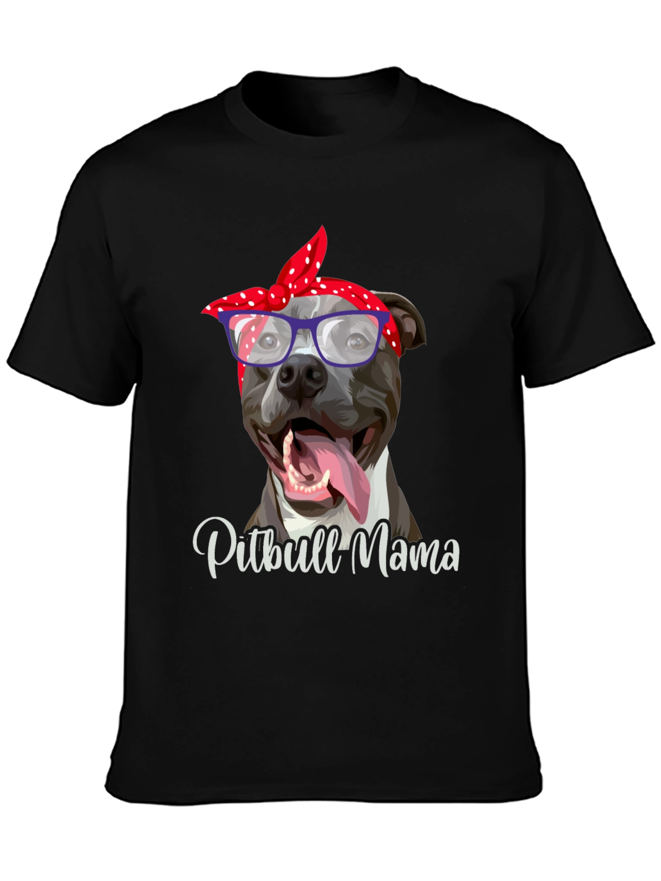 Black Pitbull Mama Graphic T-Shirt - Dog Lover Tee view 3