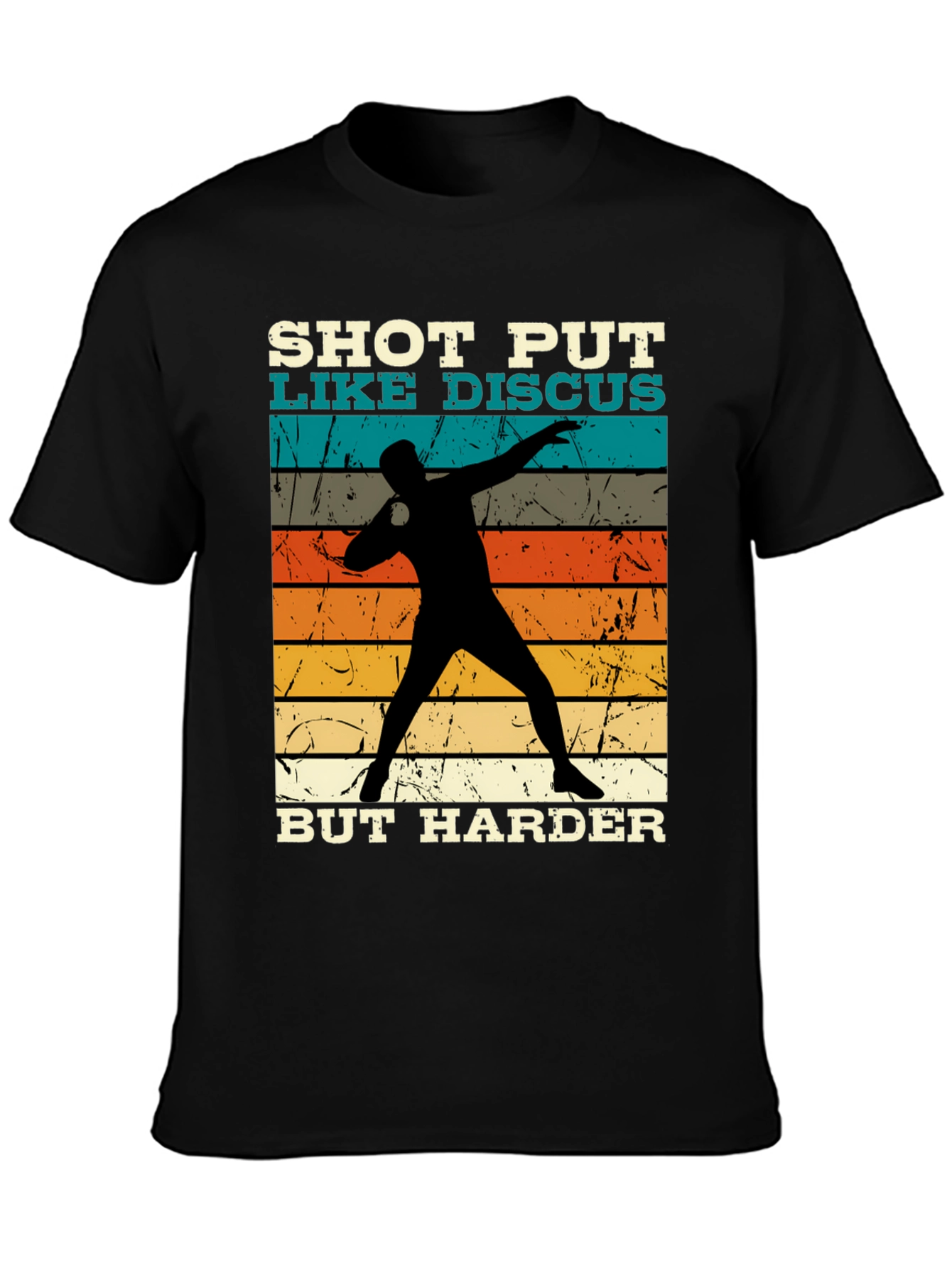 Black Shot Put Like Discus Black Graphic Tee view 3