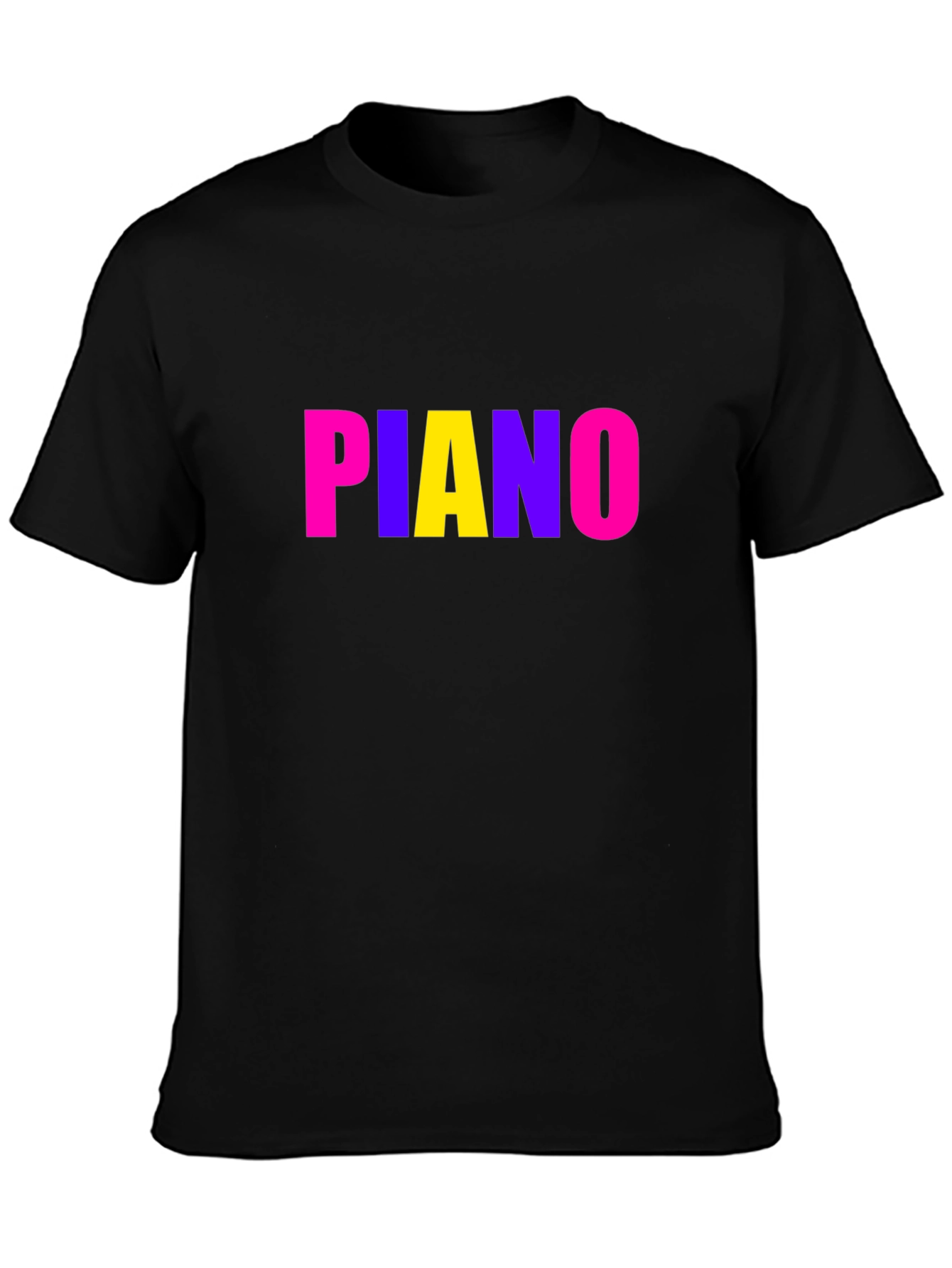 Black Fun Piano Graphic T-Shirt view 3