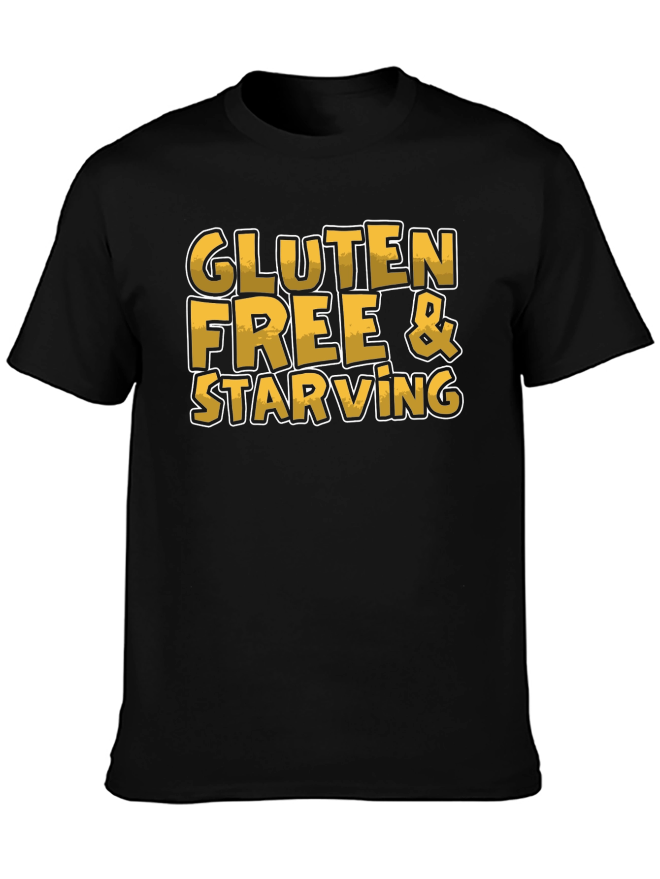 Black Gluten Free & Starving Graphic T-Shirt view 3