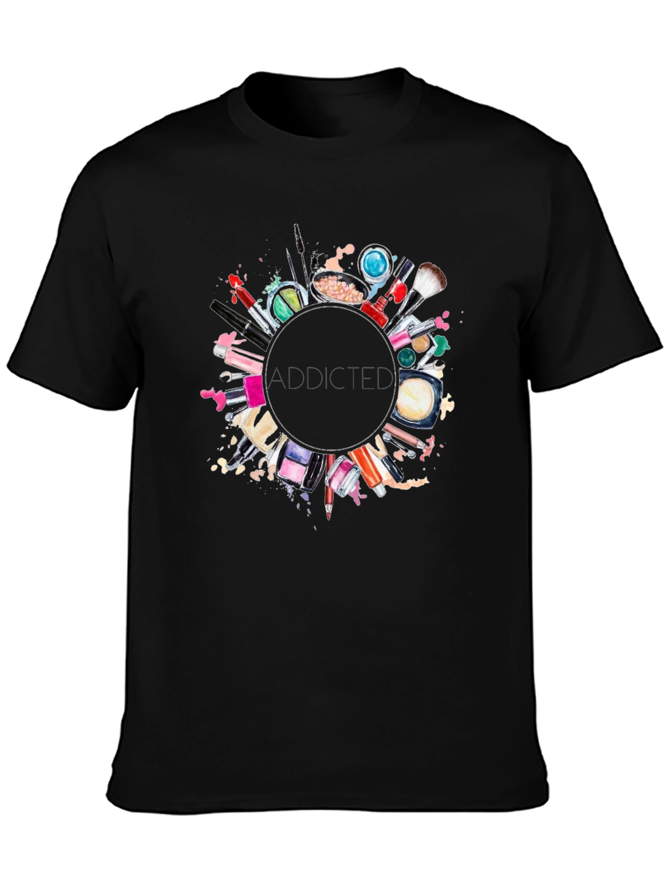 Black Makeup Circle Graphic Tee - Unisex view 3