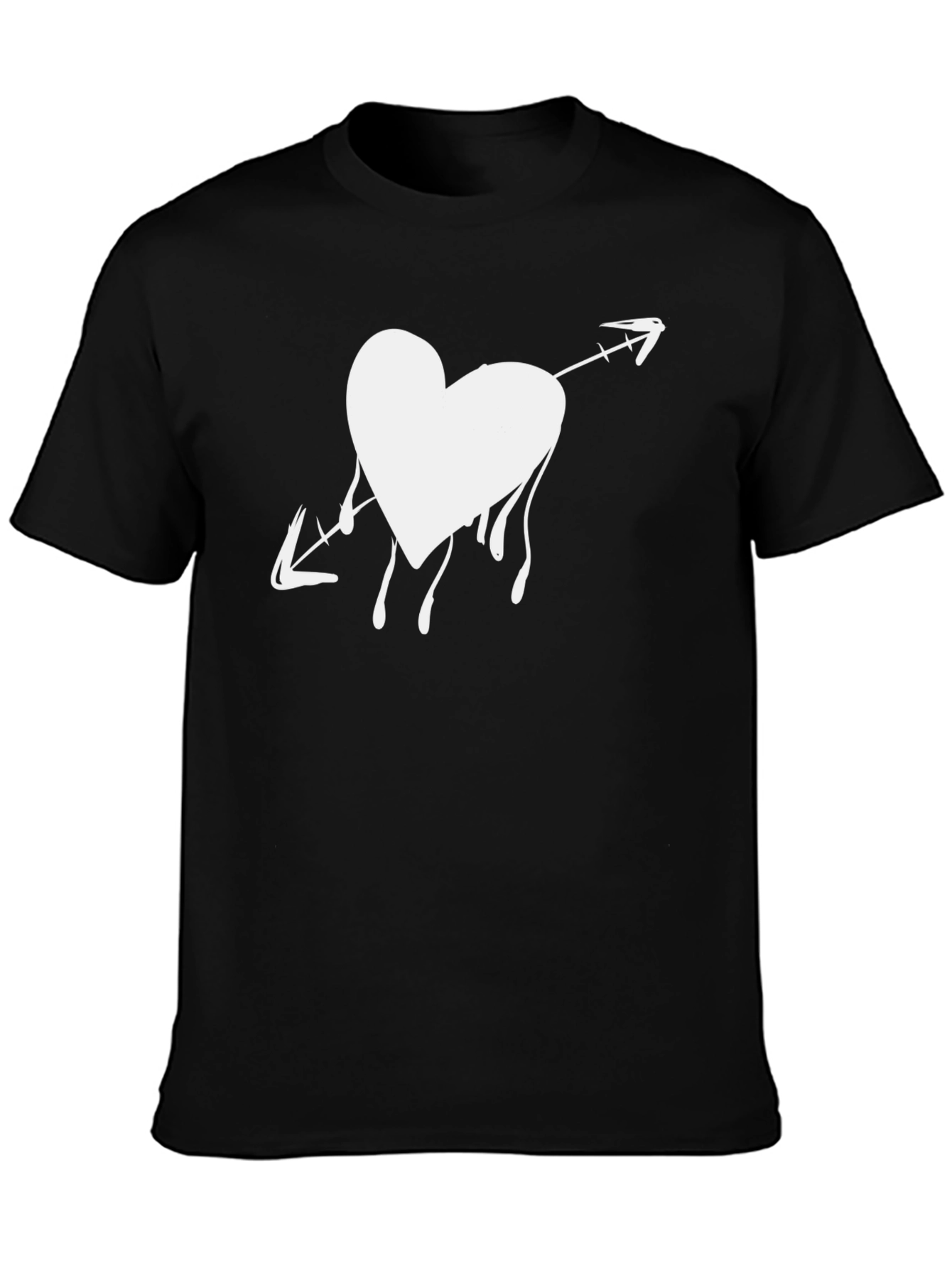 Black Heart Arrow Graphic Tee - Stylish Black T-Shirt view 3