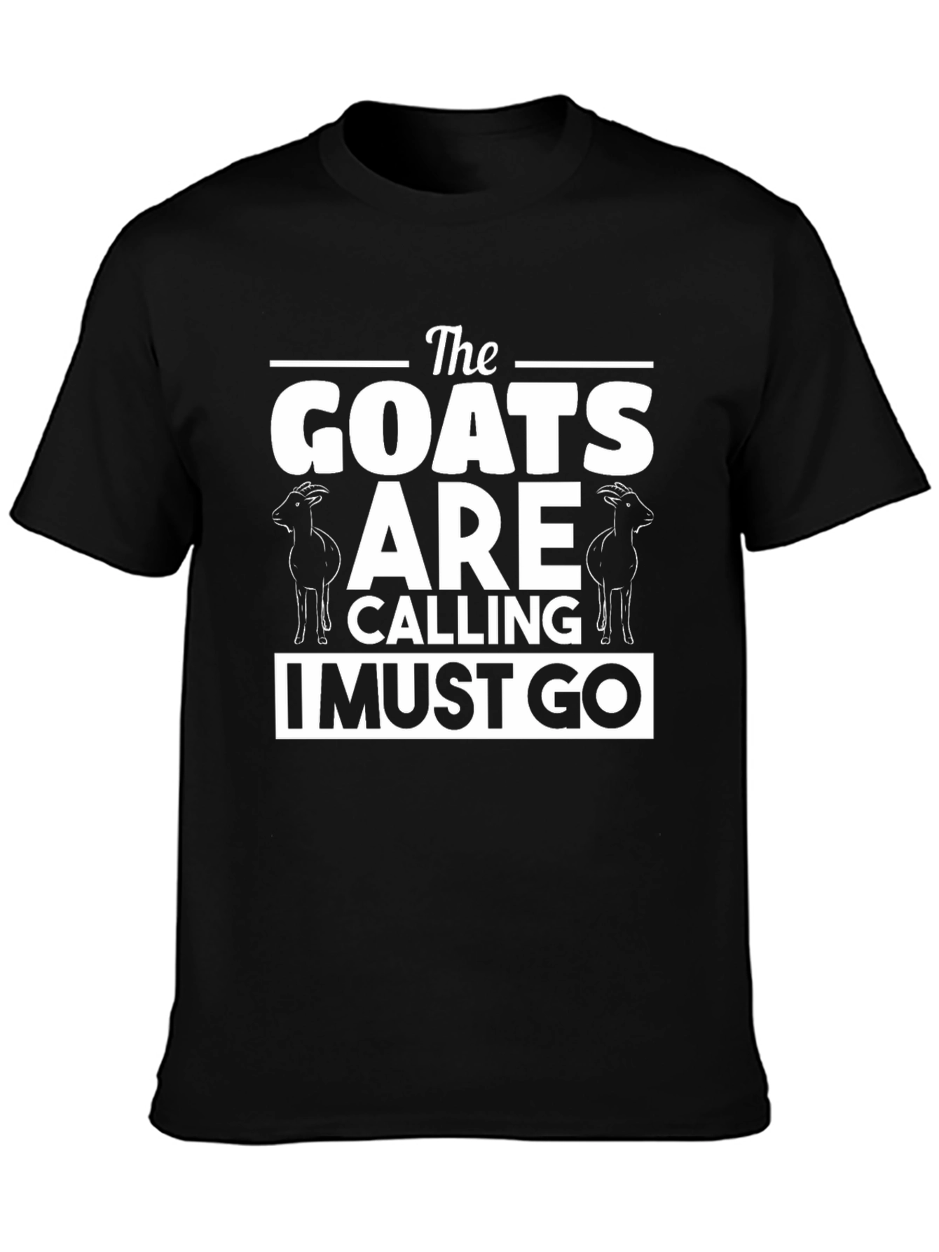 Black The Goats are Calling Men's Black T-Shirt view 3