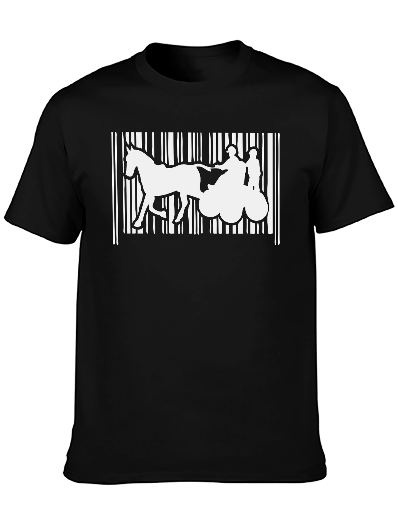 Horse Drawn Chariot Barcode T-Shirt - 3