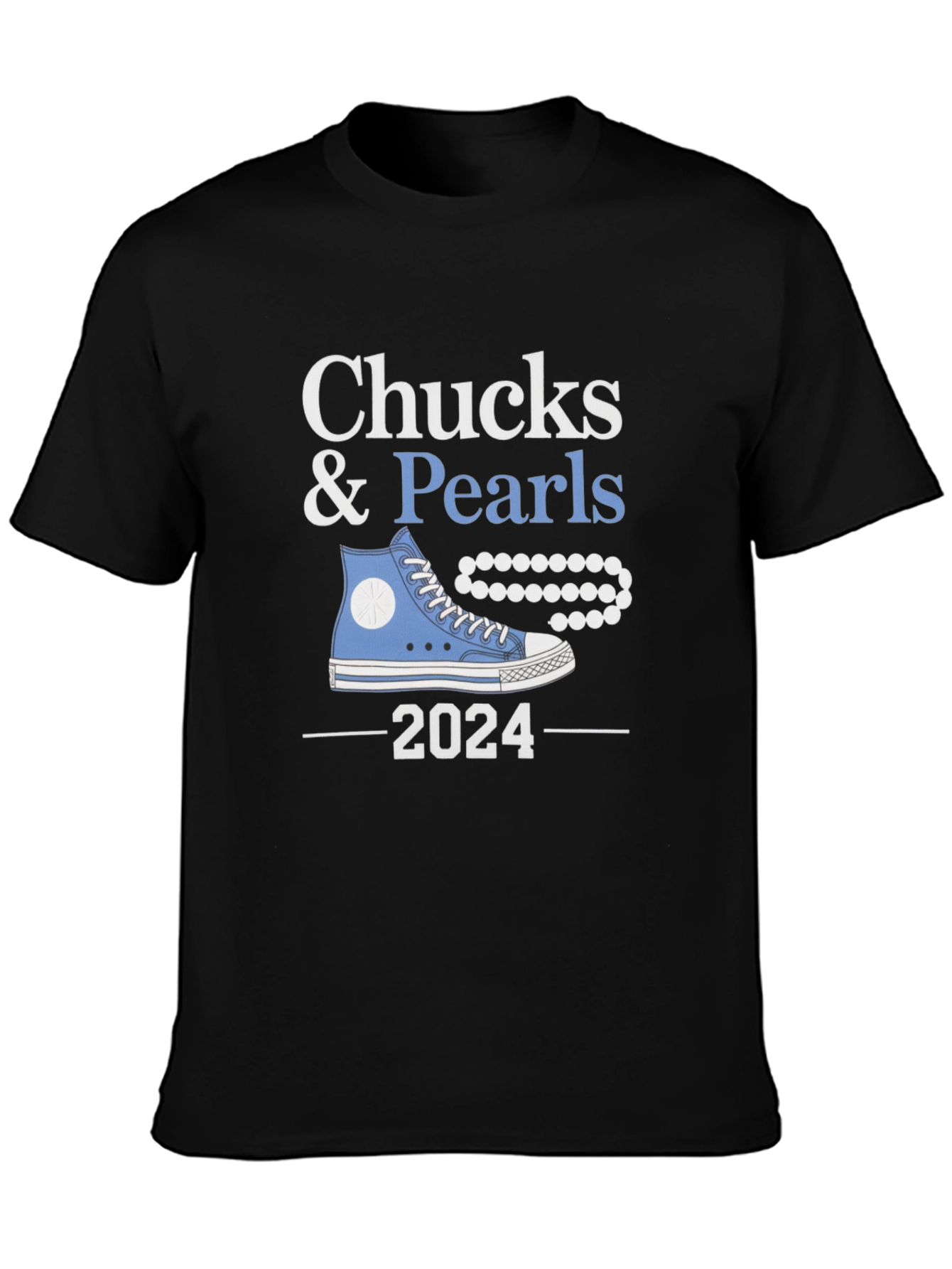 Black Chucks & Pearls 2024 T-Shirt view 3