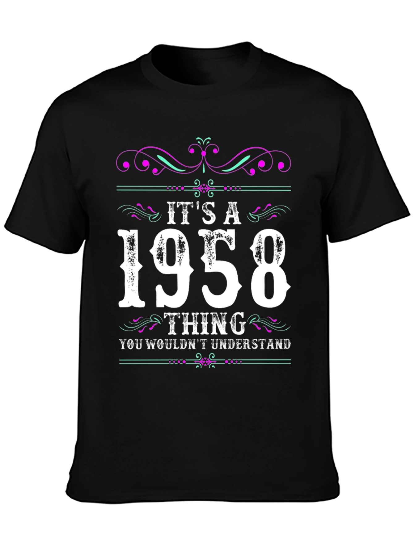 Black It's a 1958 Thing T-Shirt view 3