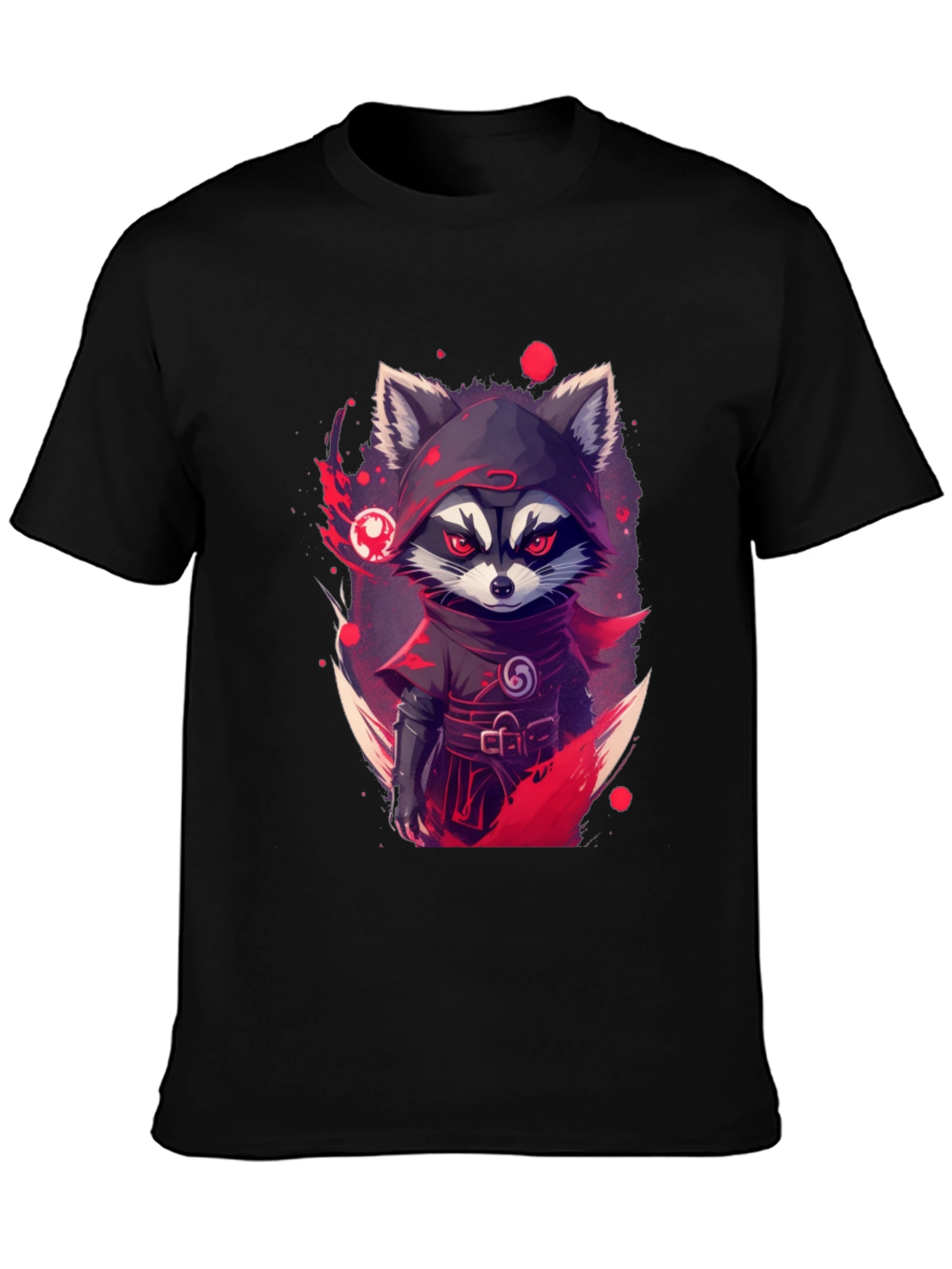 Black Ninja Raccoon Graphic Tee - Urban Style view 3
