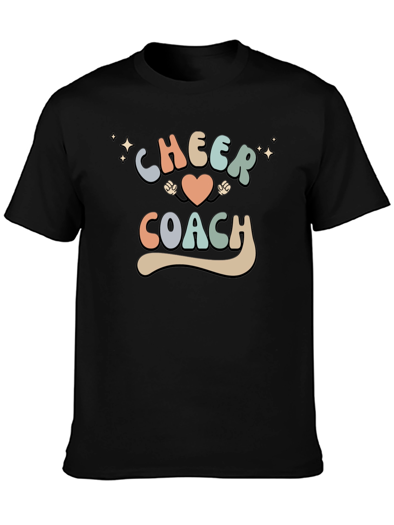 Black Cheer Coach Graphic Tee - Perfect for Cheerleading! view 3