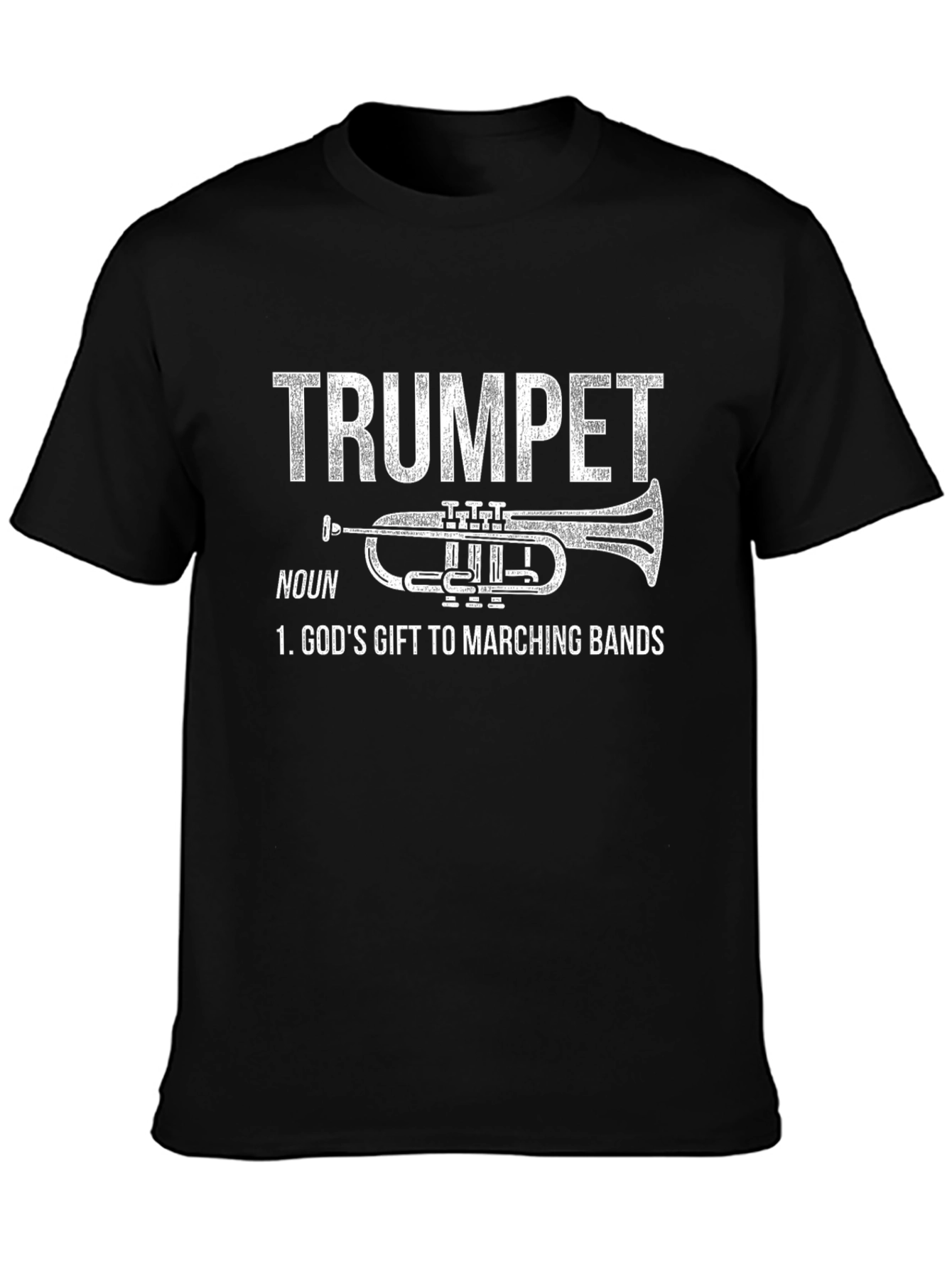 Black Trumpet God's Gift to Marching Bands Black T-Shirt view 3