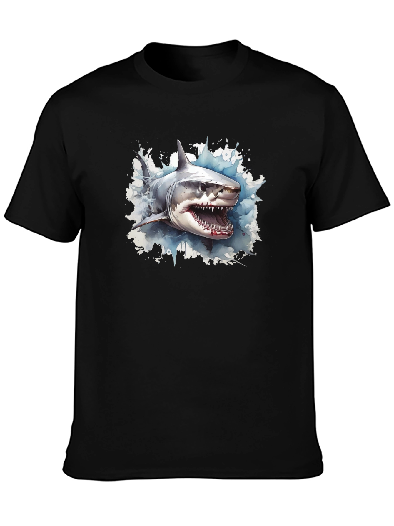 Black Shark Graphic Tee - Black Cotton view 3