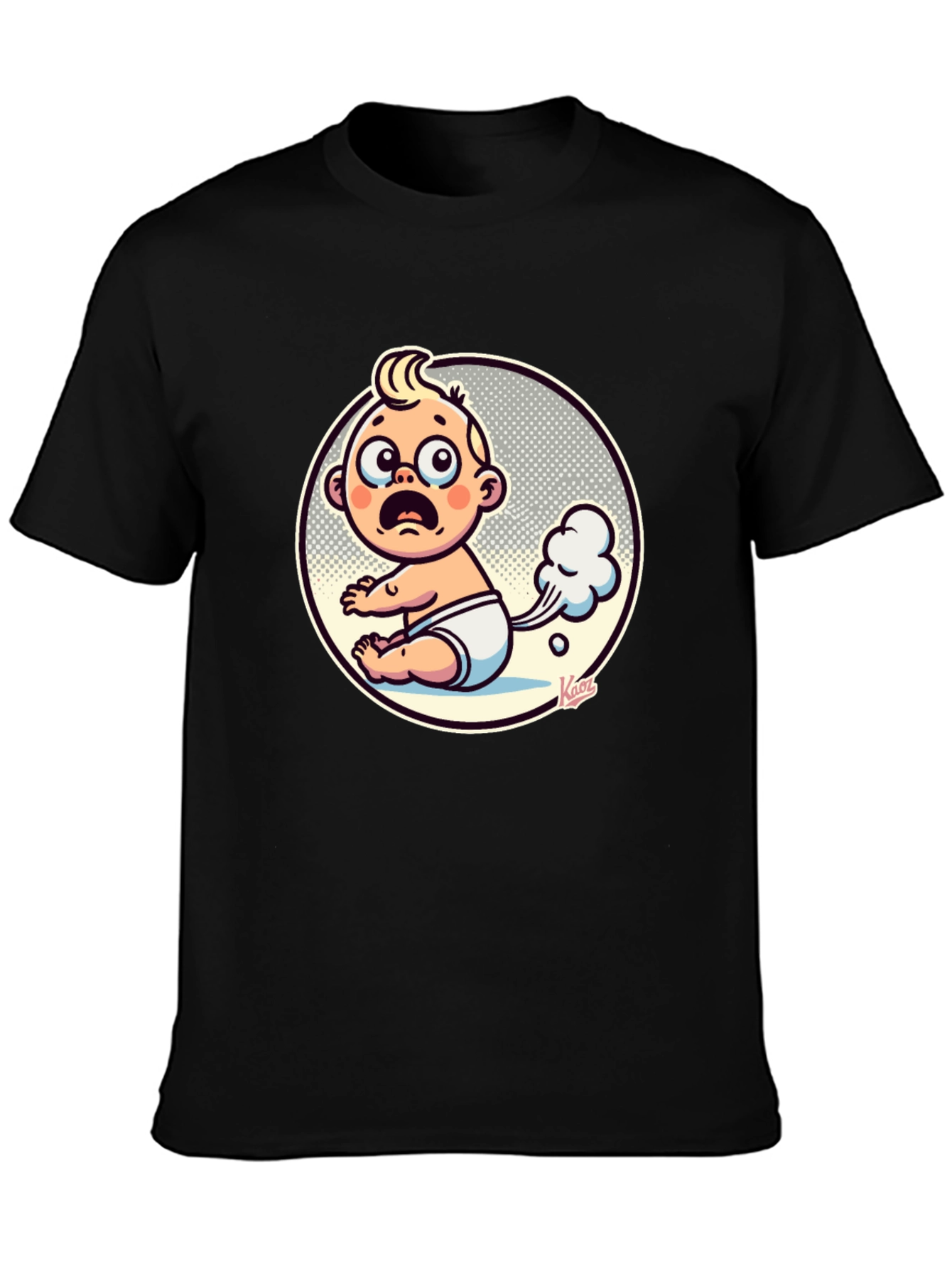 Black Funny Baby Fart Graphic Tee - Unisex Black T-Shirt view 3