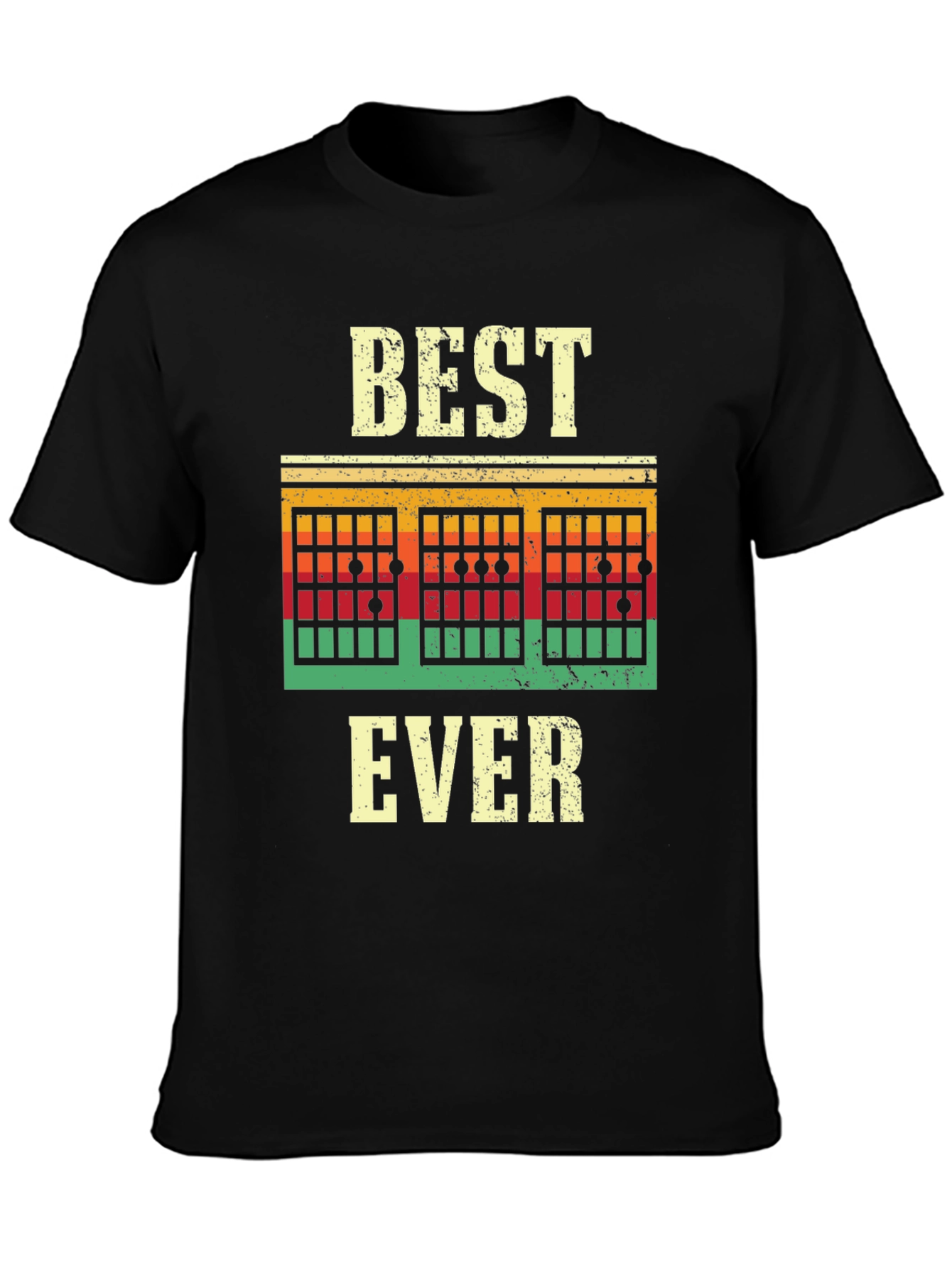 Black Best Guitar Ever T-Shirt - Retro Style view 3