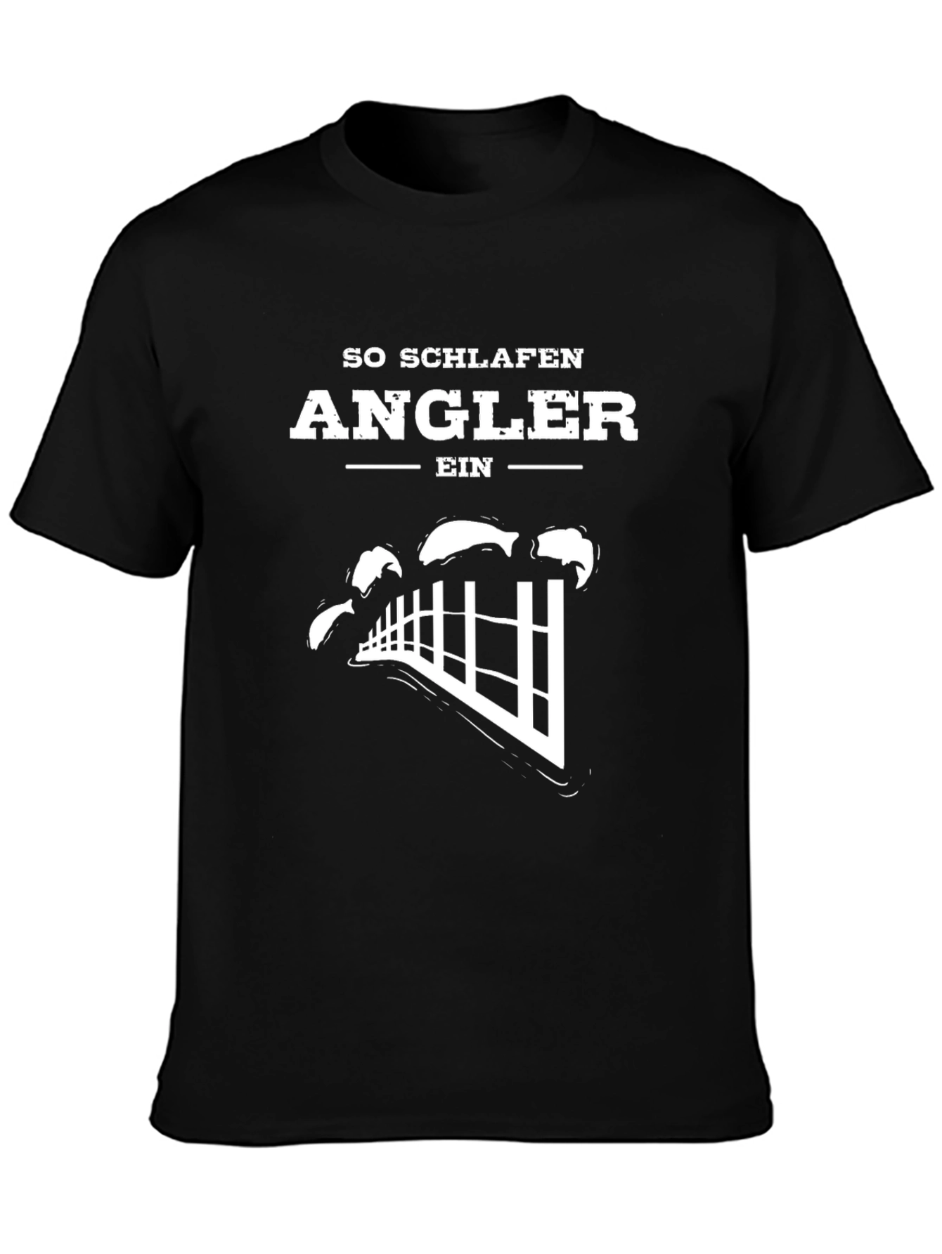 Black Angler Sleep T-Shirt - Funny Fisherman Tee view 3