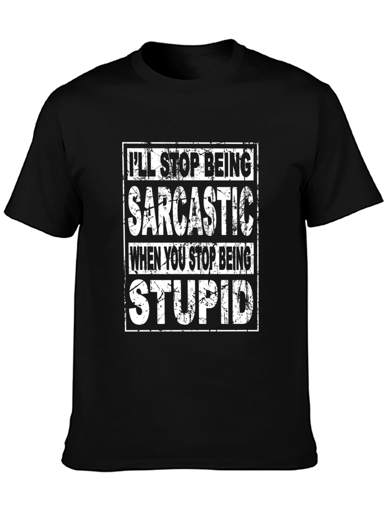 Black Sarcastic Graphic Tee - Funny Novelty T-Shirt view 3