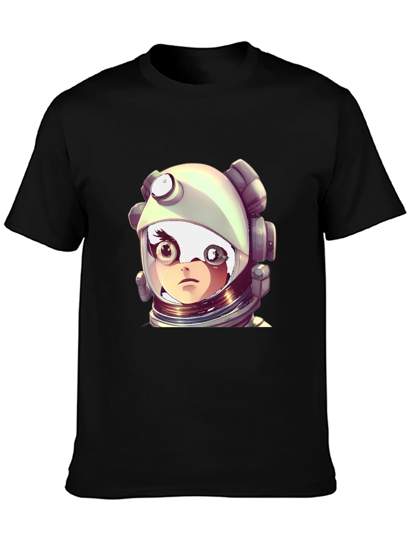 Black Astronaut Girl Graphic Black T-Shirt view 3