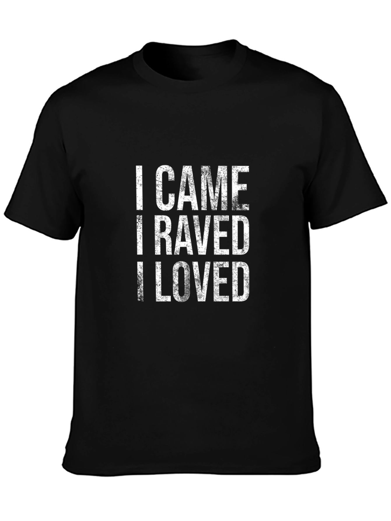 Black I Came I Raved I Loved Graphic T-Shirt view 3