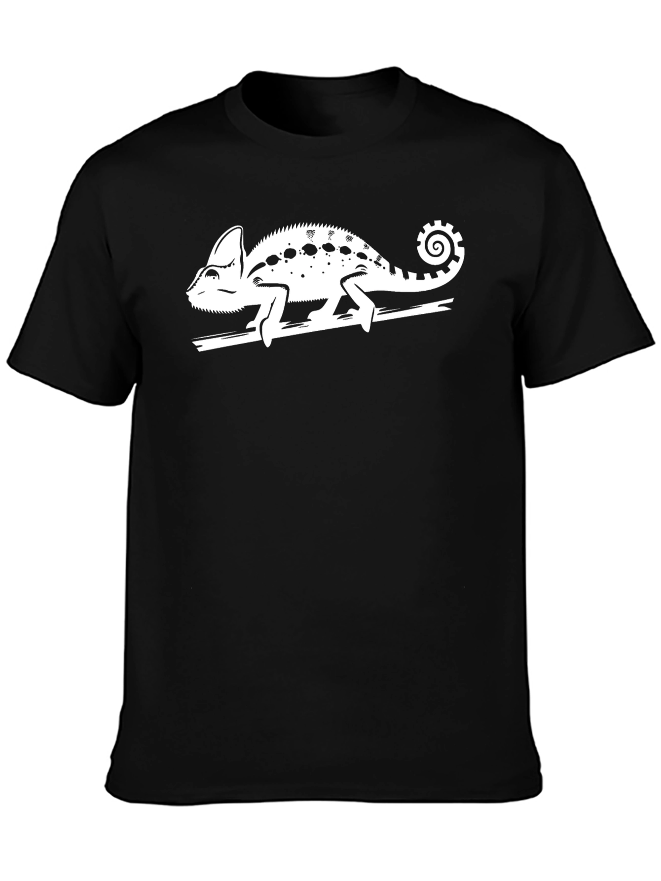 Black Chameleon Graphic Print Black T-Shirt view 3
