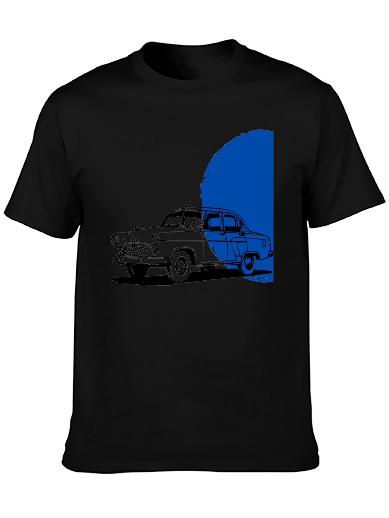 Black Classic Car T-Shirt - Retro Auto Design view 3