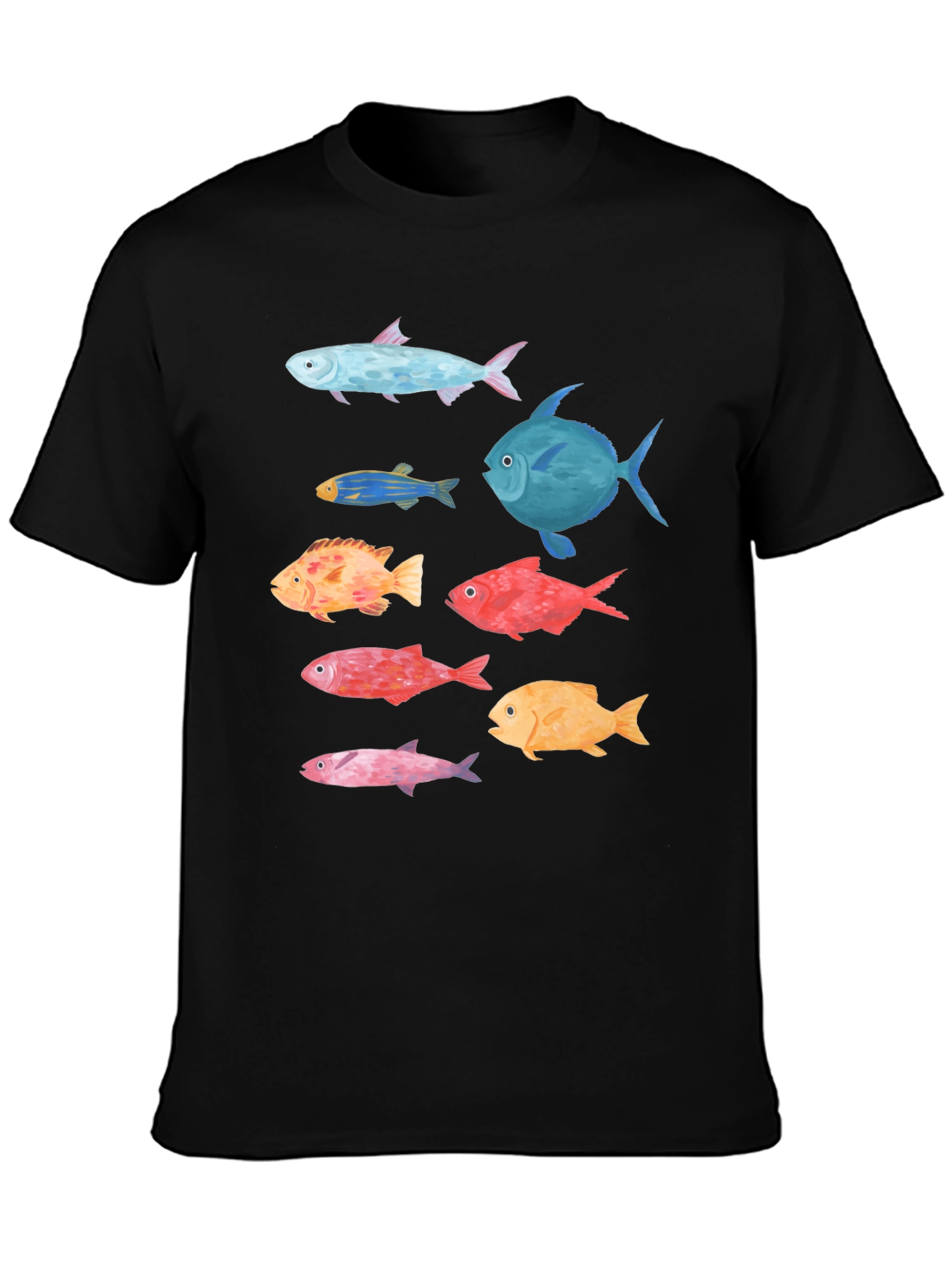 Black Fish Graphic Tee - Stylish Men's Black T-Shirt view 3
