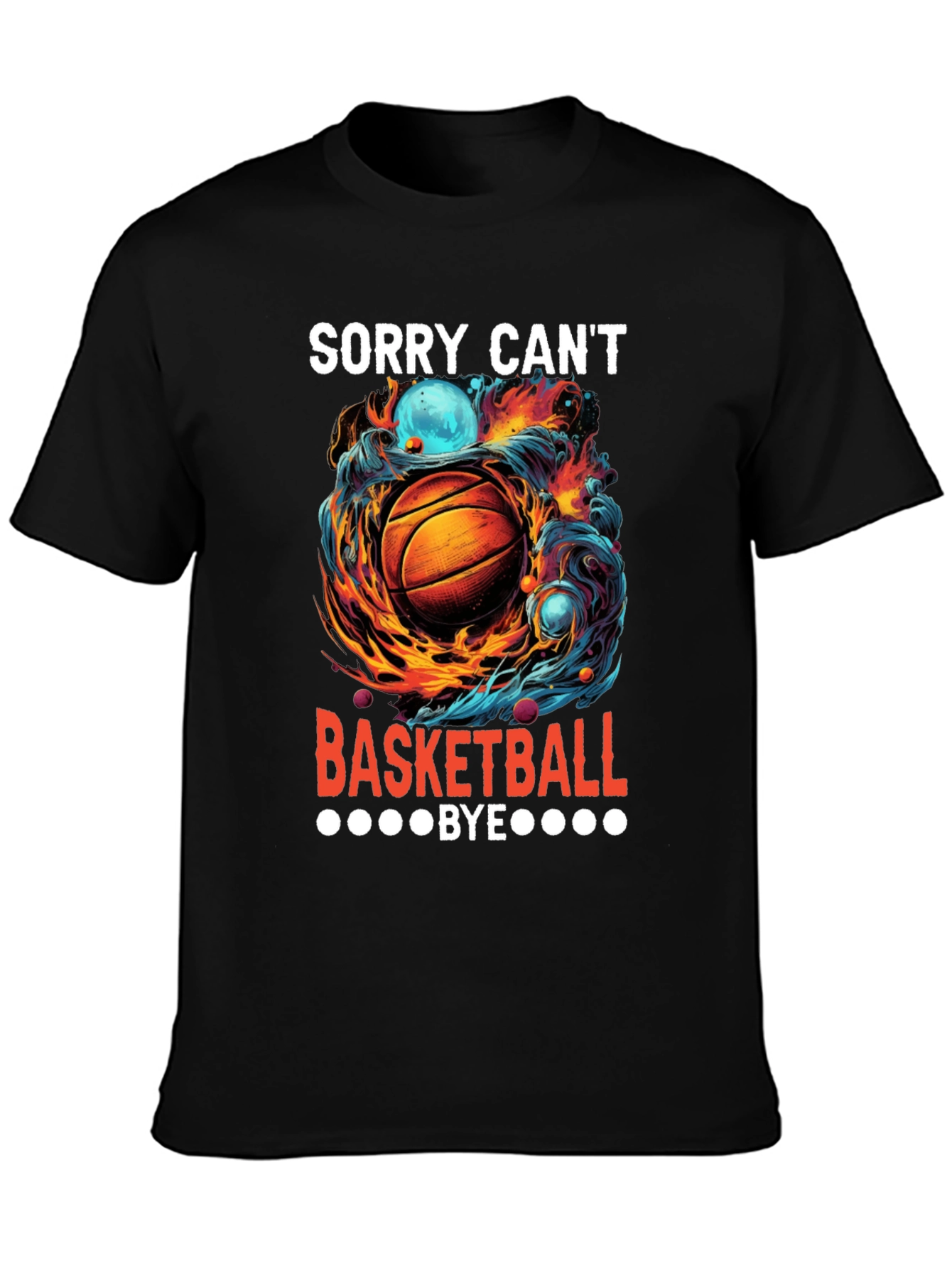 Black Sorry Can't Basketball Bye Graphic Tee view 3