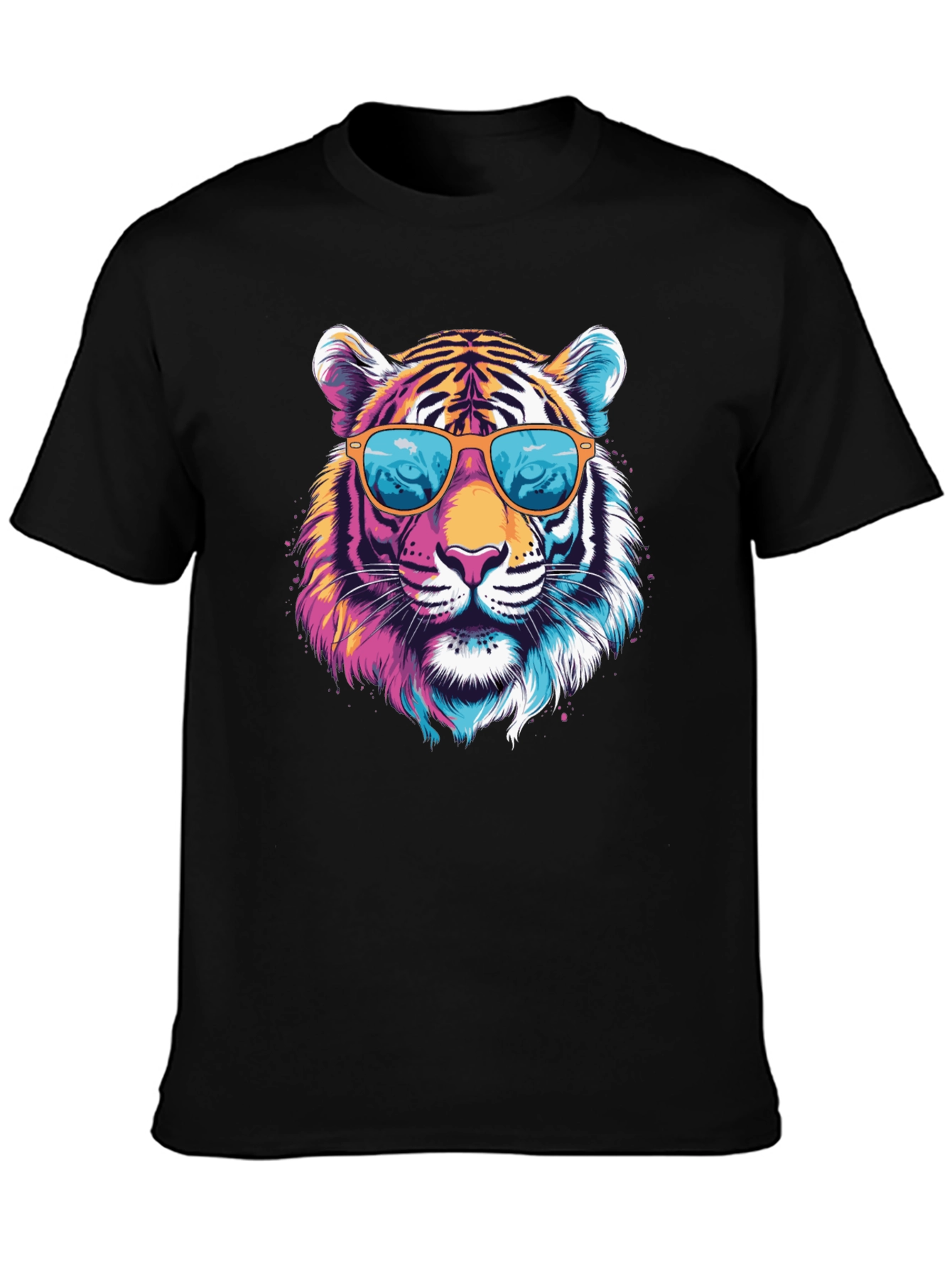 Black Cool Tiger Graphic T-Shirt view 3